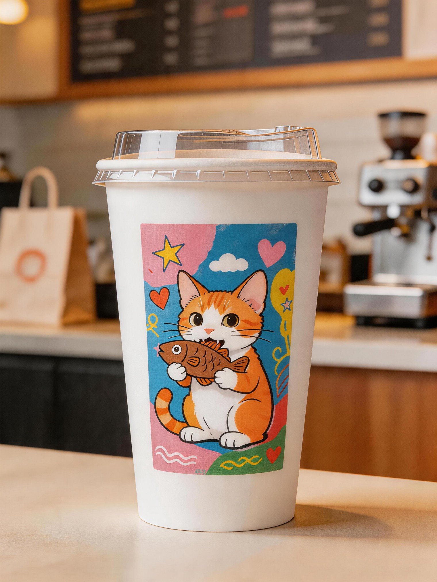 Custom Cat-Themed Coffee Cups: 8-16oz Single Wall Paper, Double Wall Paper Cup