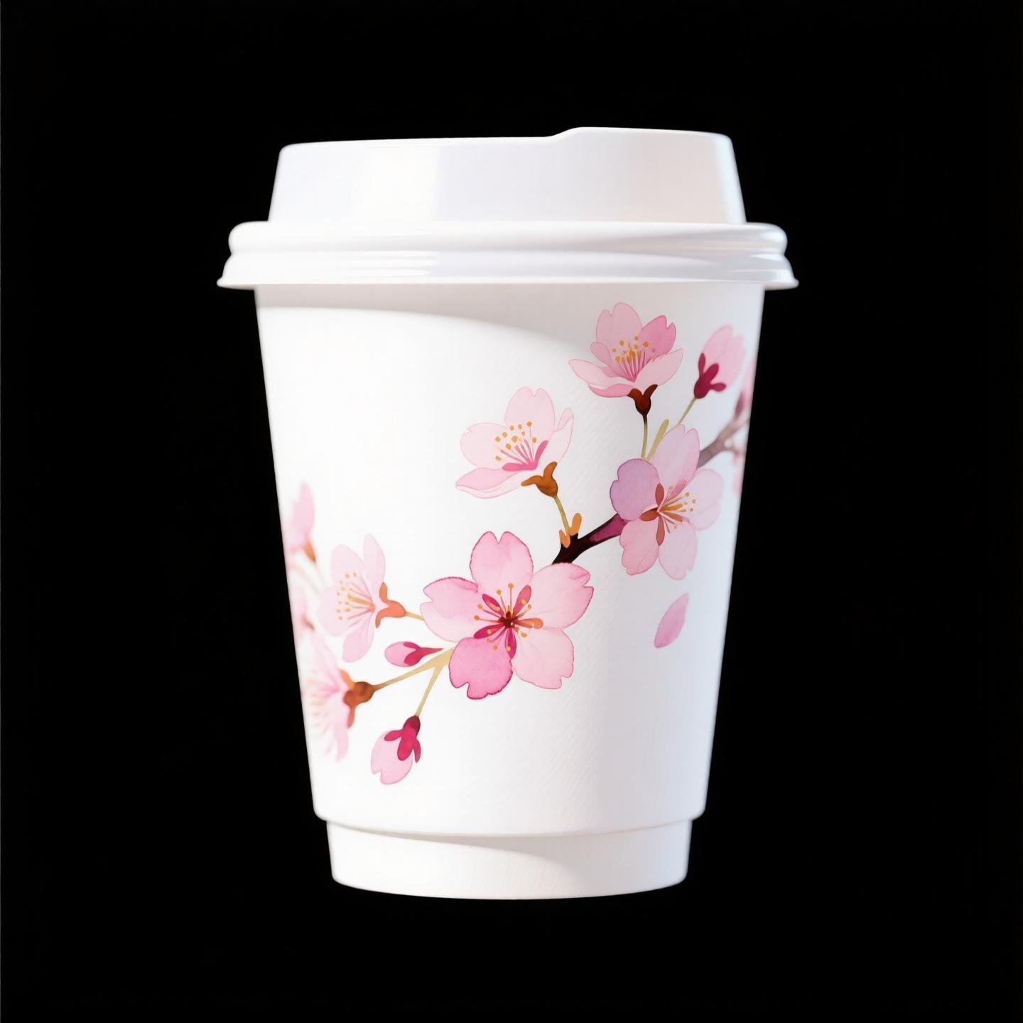 Cherry Blossom Design Coffee Paper Cups Factory: Leak-Proof Design