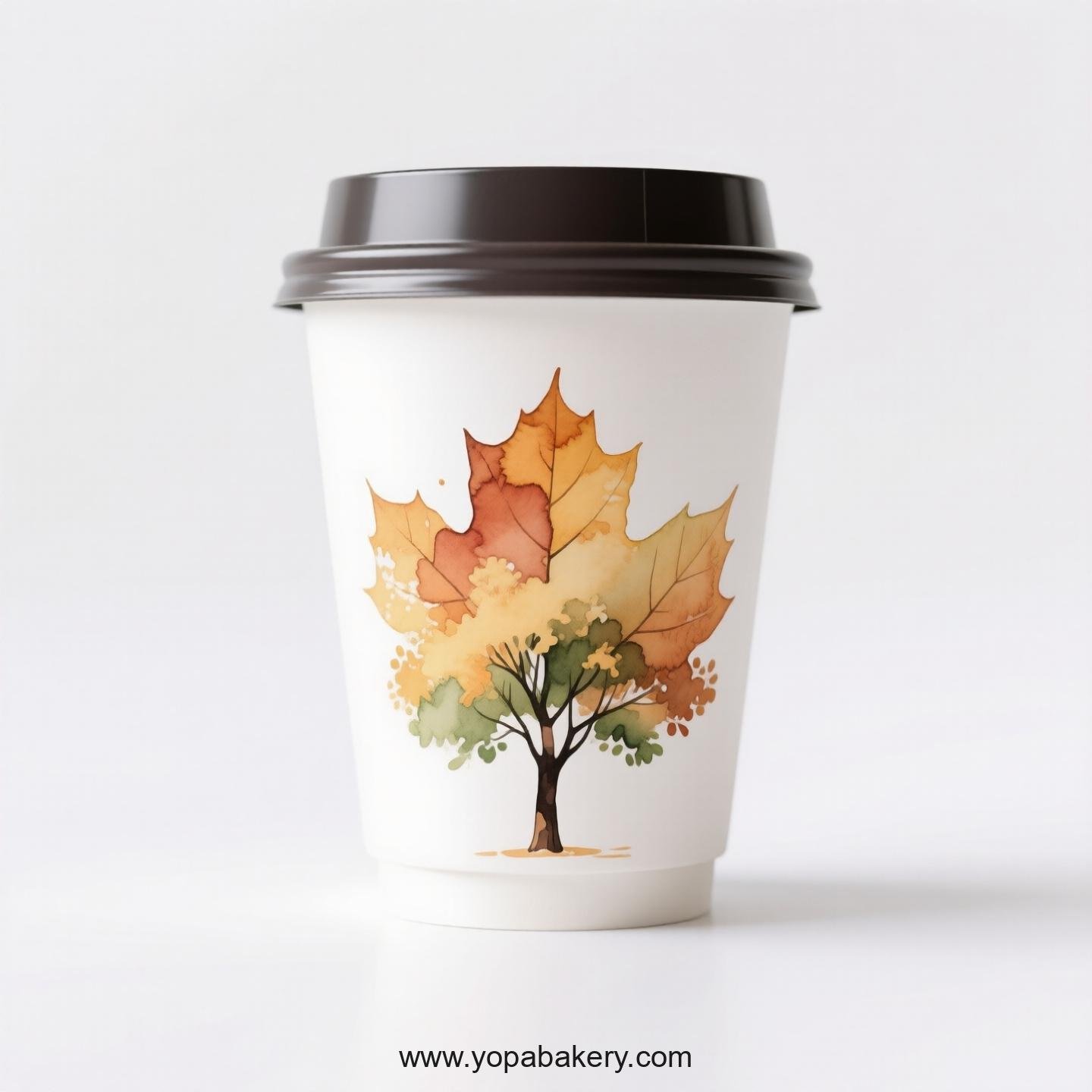 Chinese Parasol Tree Design Coffee Paper Cups: Commercial Grade
