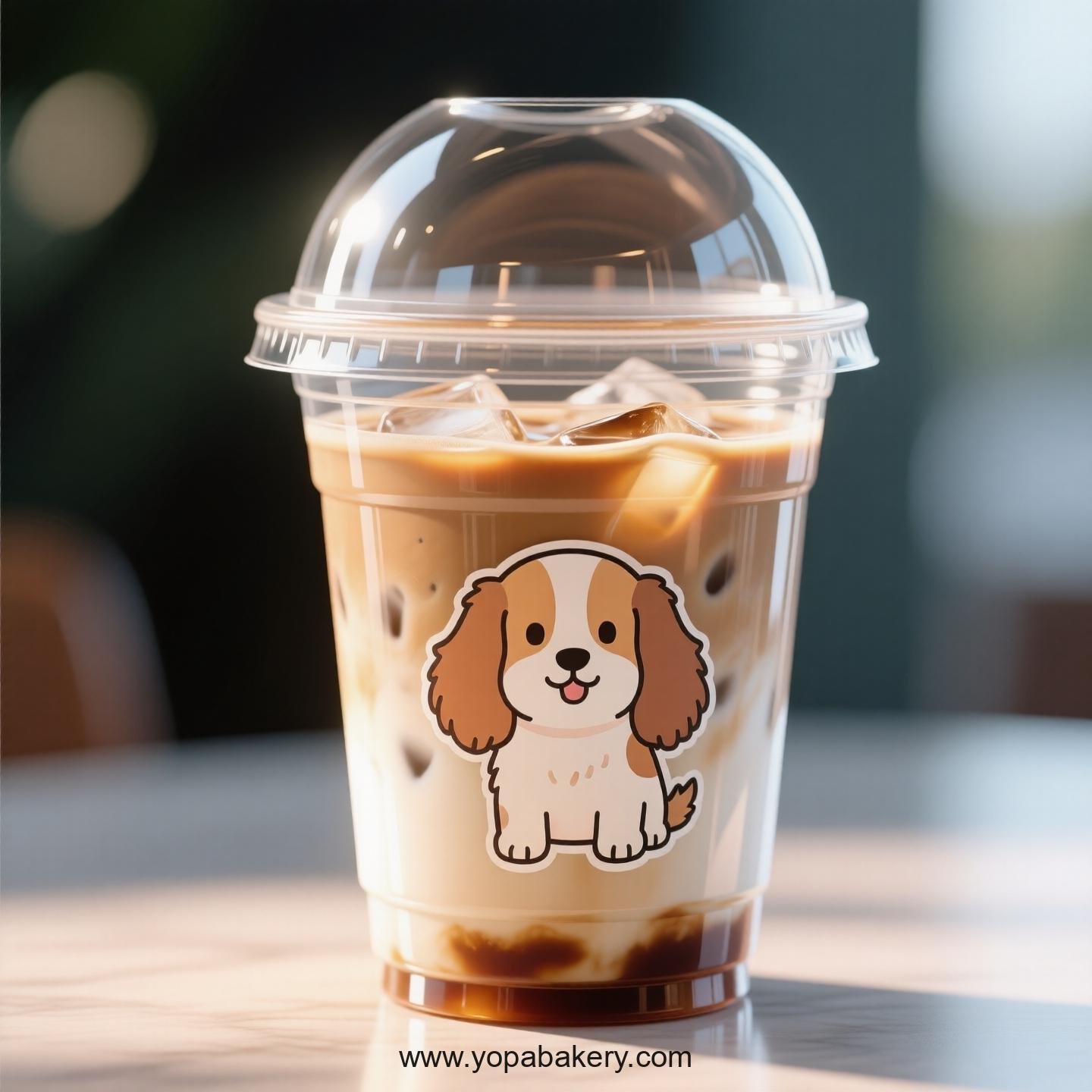 Cocker Spaniel Dog Themed Clear Plastic Cups - Disposable PP & PET Coffee Cups with Lids