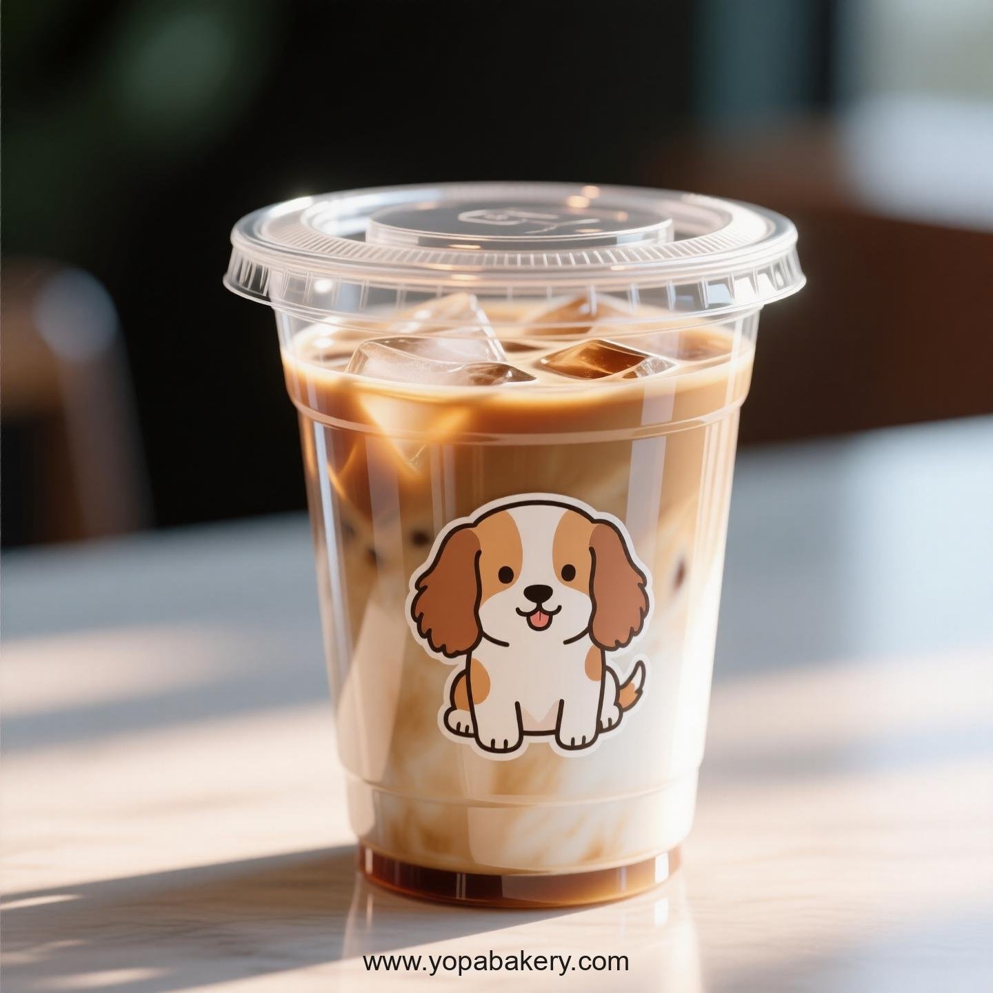 Cocker Spaniel Dog Themed Clear Plastic Cups - Disposable PP & PET Coffee Cups with Lids