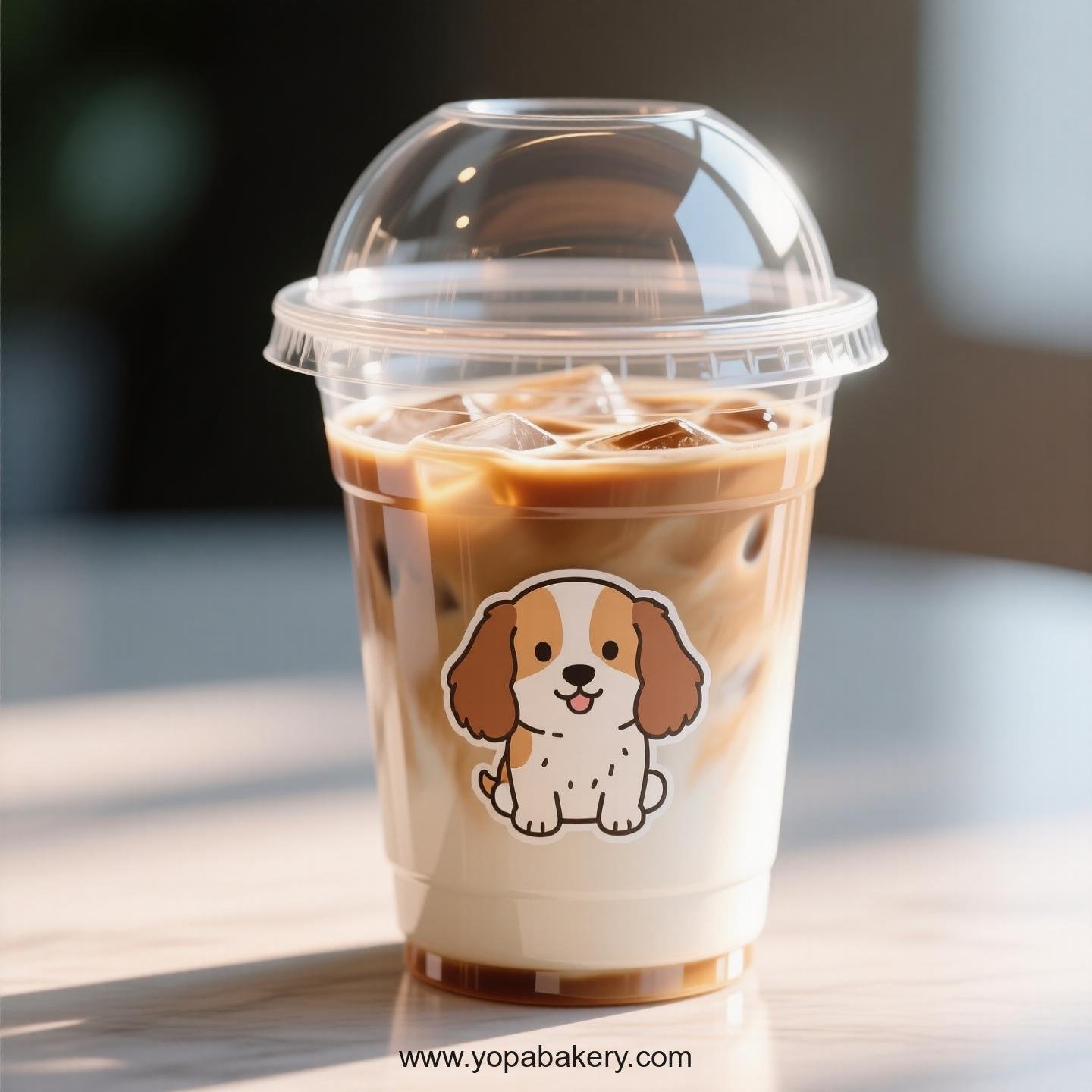 Cocker Spaniel Dog Themed Clear Plastic Cups - Disposable PP & PET Coffee Cups with Lids
