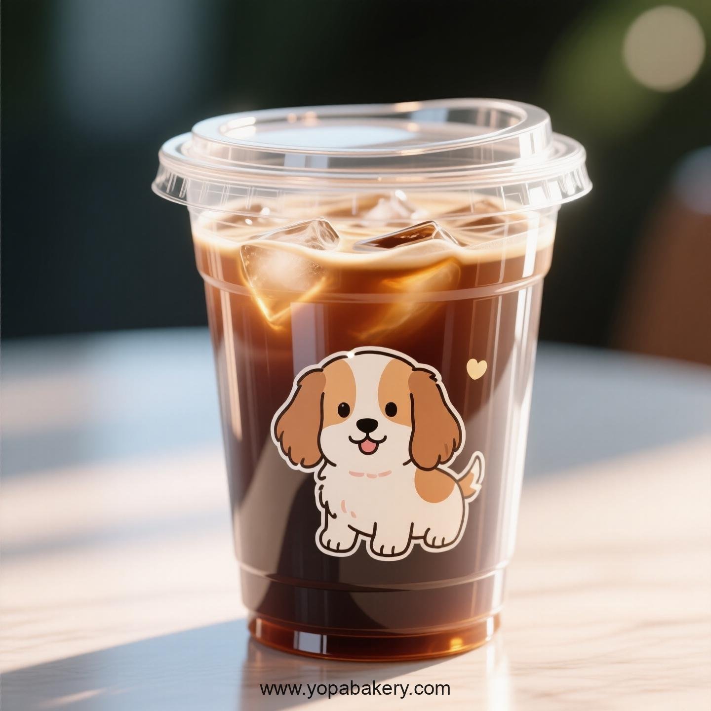 Cocker Spaniel Dog Themed Clear Plastic Cups - Disposable PP & PET Coffee Cups with Lids