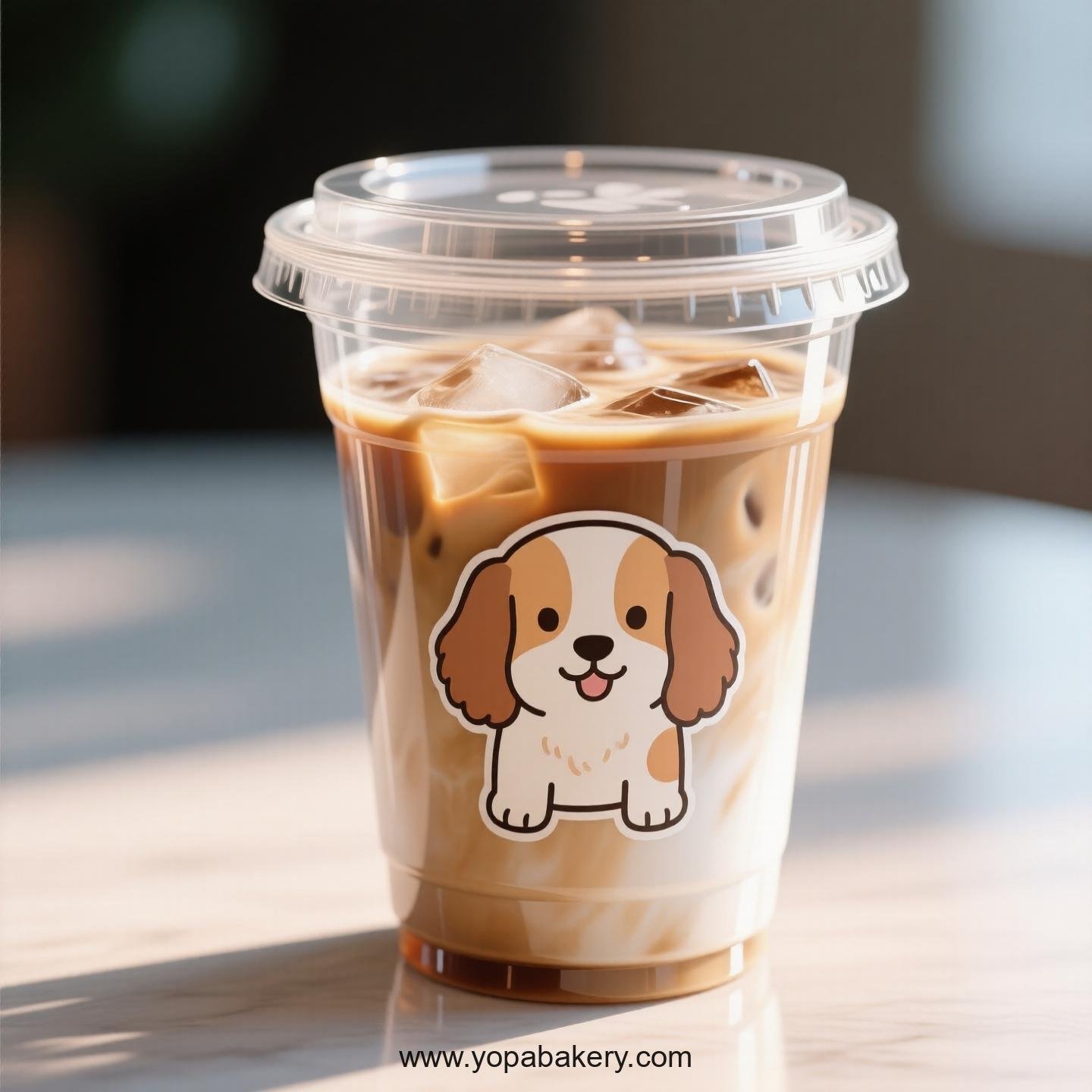 Cocker Spaniel Dog Themed Clear Plastic Cups - Disposable PP & PET Coffee Cups with Lids