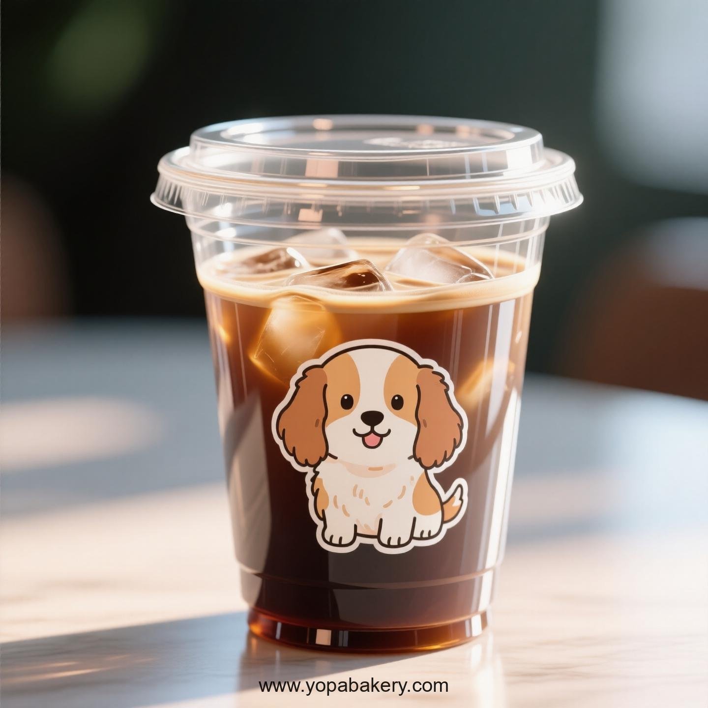 Cocker Spaniel Dog Themed Clear Plastic Cups - Disposable PP & PET Coffee Cups with Lids