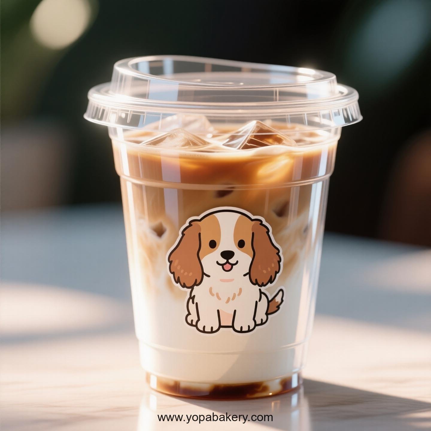 Cocker Spaniel Dog Themed Clear Plastic Cups - Disposable PP & PET Coffee Cups with Lids