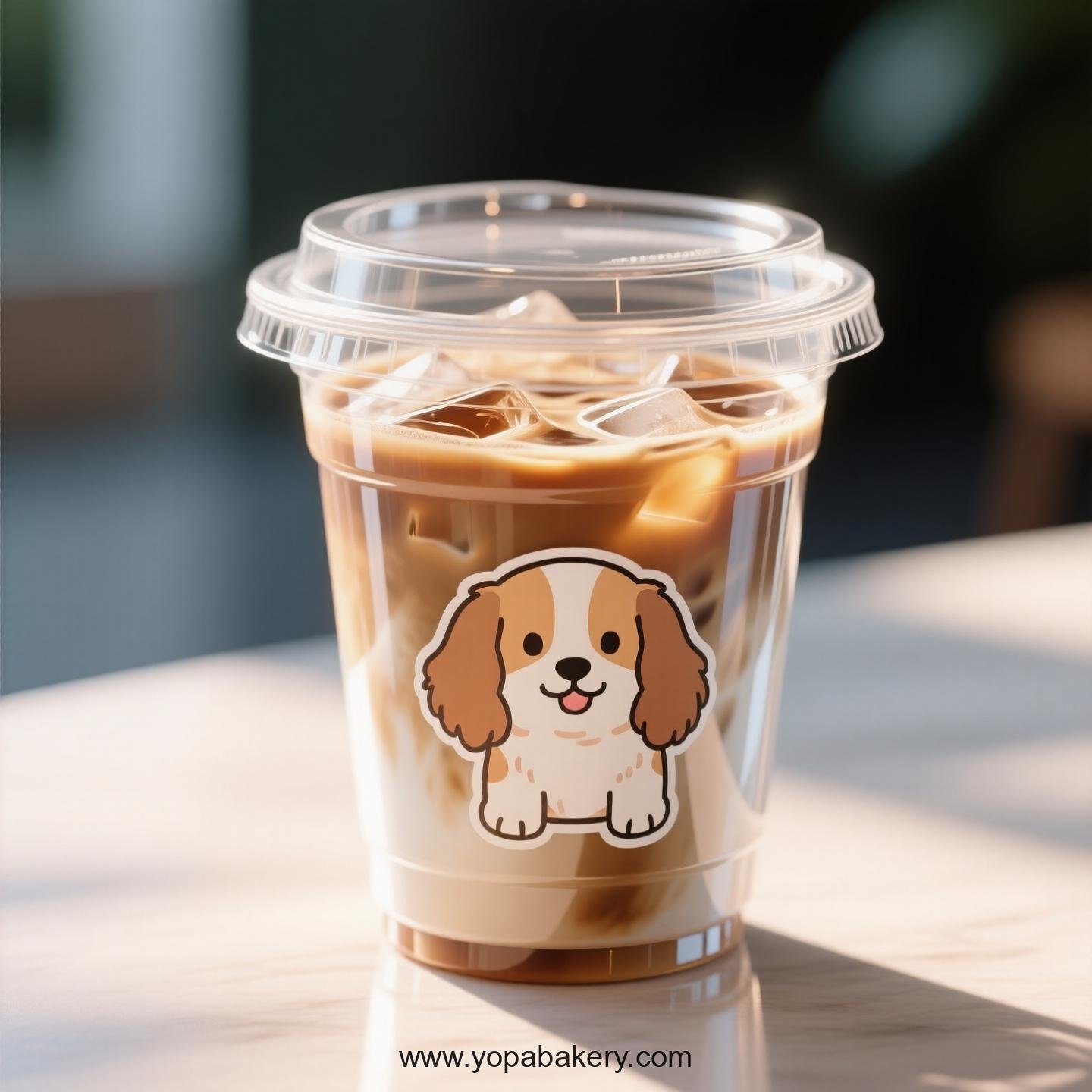 Cocker Spaniel Dog Themed Clear Plastic Cups - Disposable PP & PET Coffee Cups with Lids