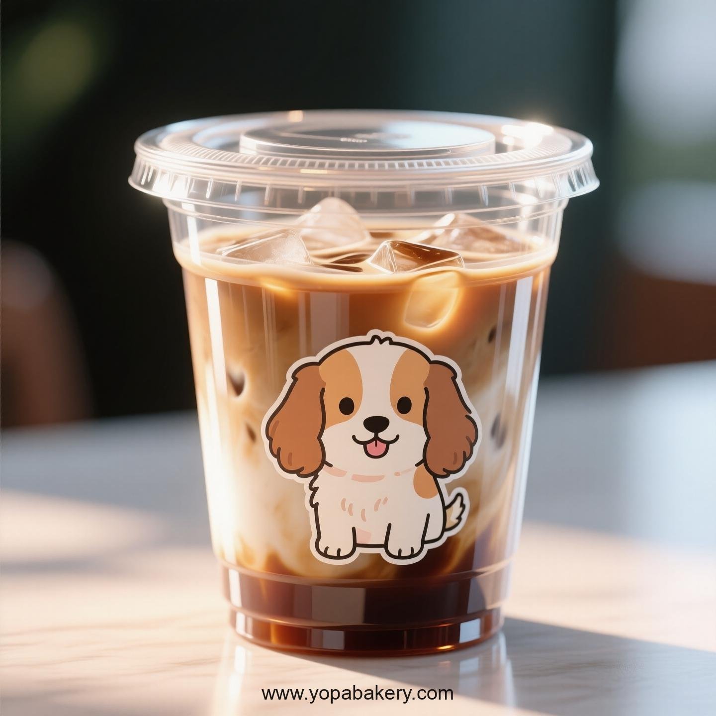 Cocker Spaniel Dog Themed Clear Plastic Cups - Disposable PP & PET Coffee Cups with Lids