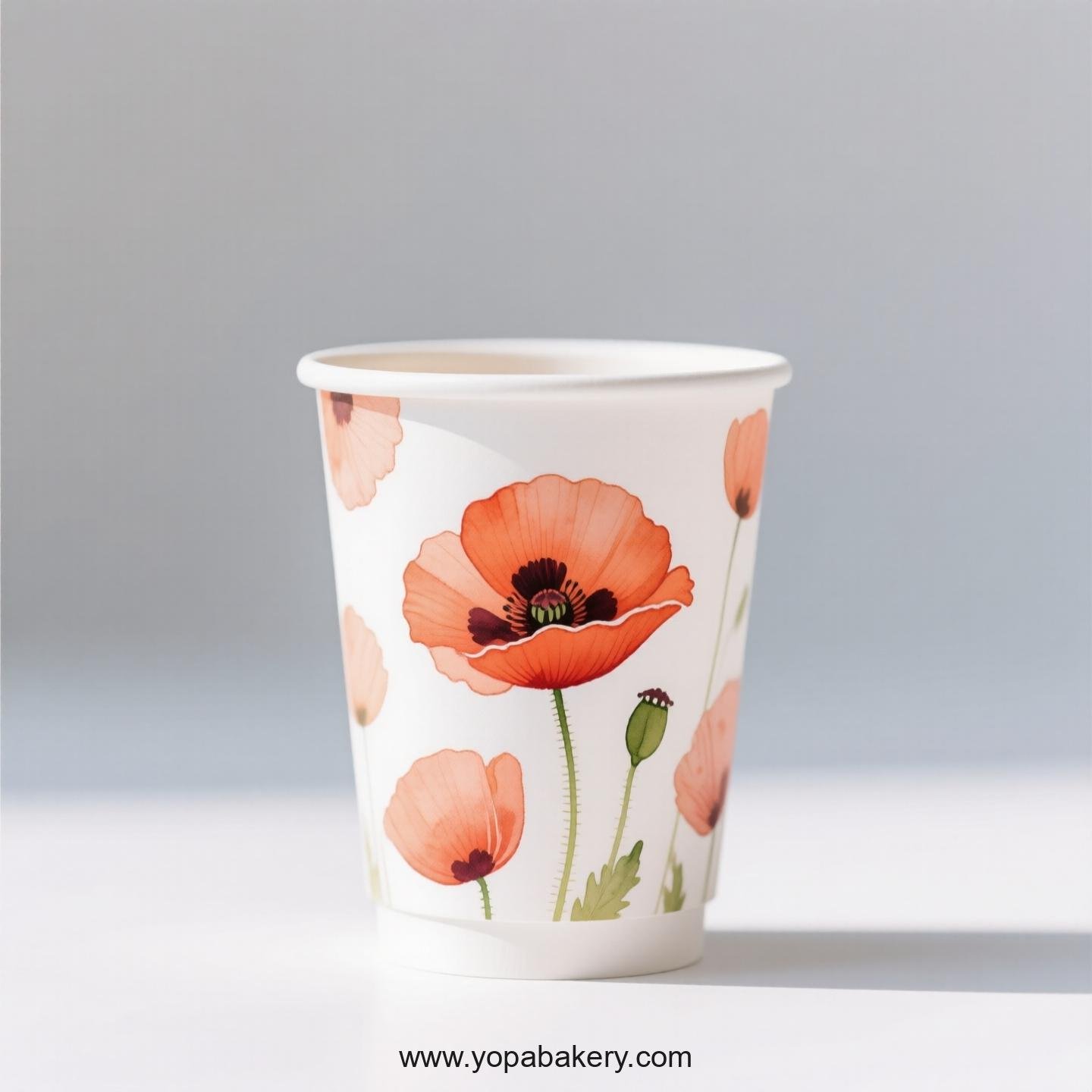 Corn Poppy Design Coffee Paper Cups Factory: Commercial Grade