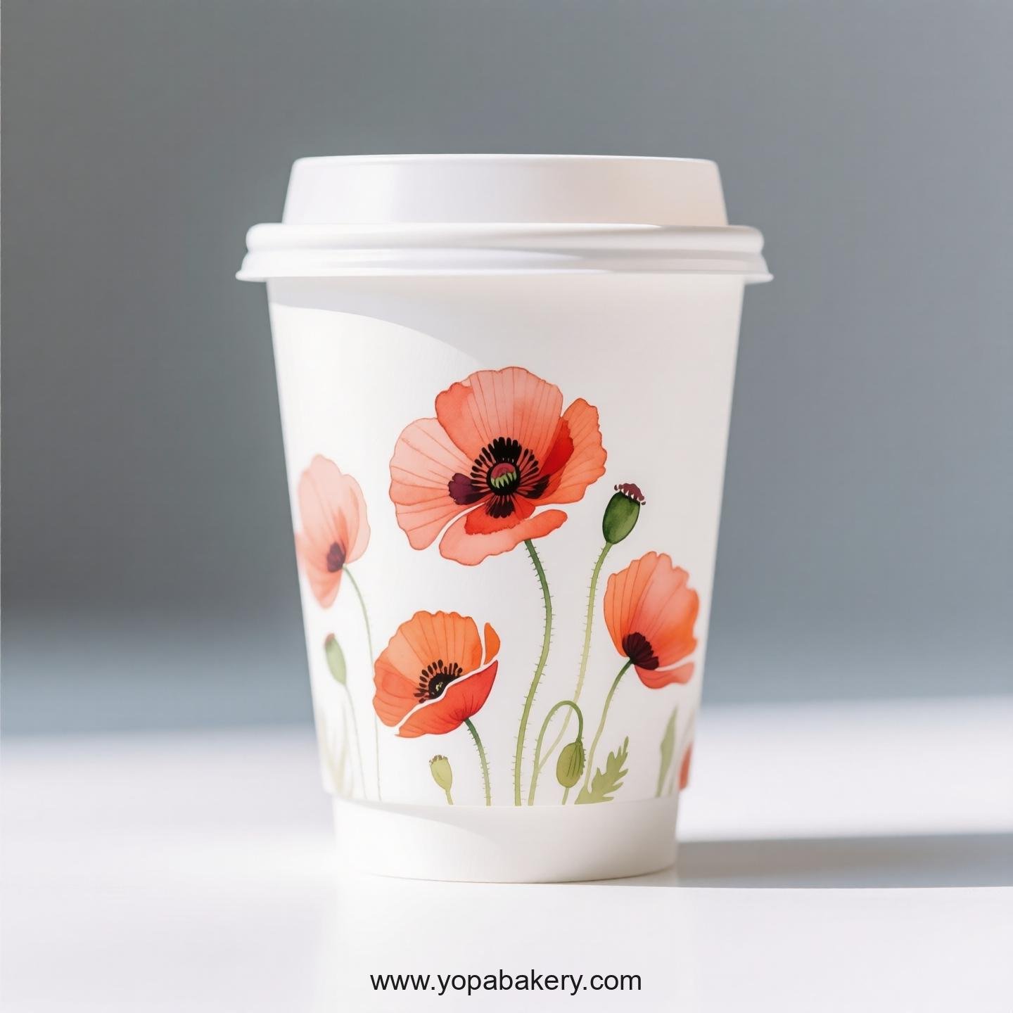 Corn Poppy Design Coffee Paper Cups Factory: Commercial Grade