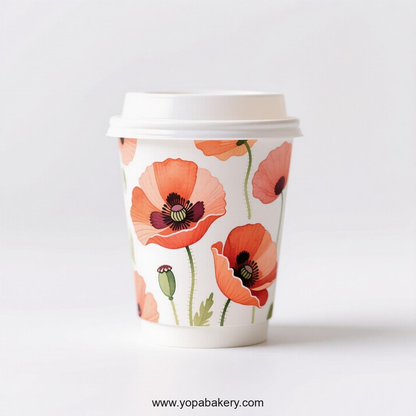 Corn Poppy Design Coffee Paper Cups Factory: Commercial Grade