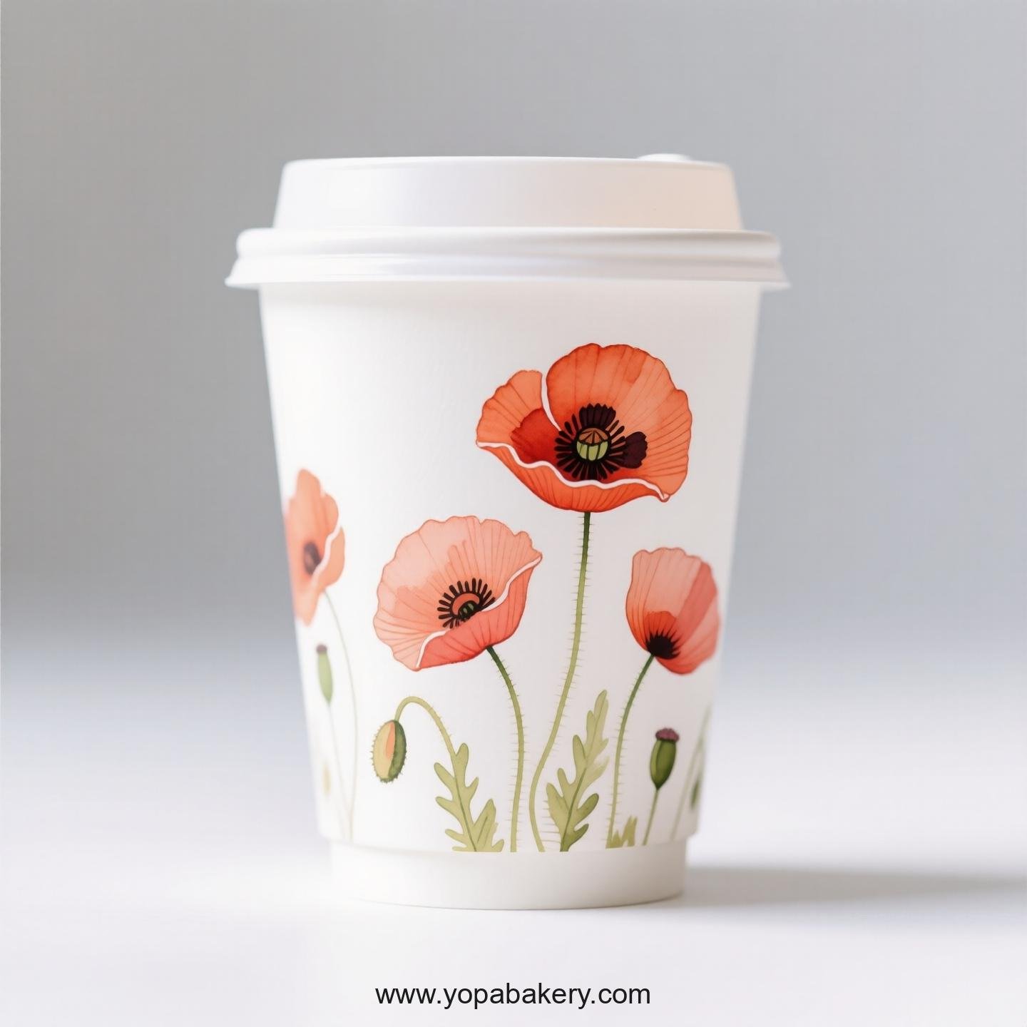 Corn Poppy Design Coffee Paper Cups Factory: Commercial Grade