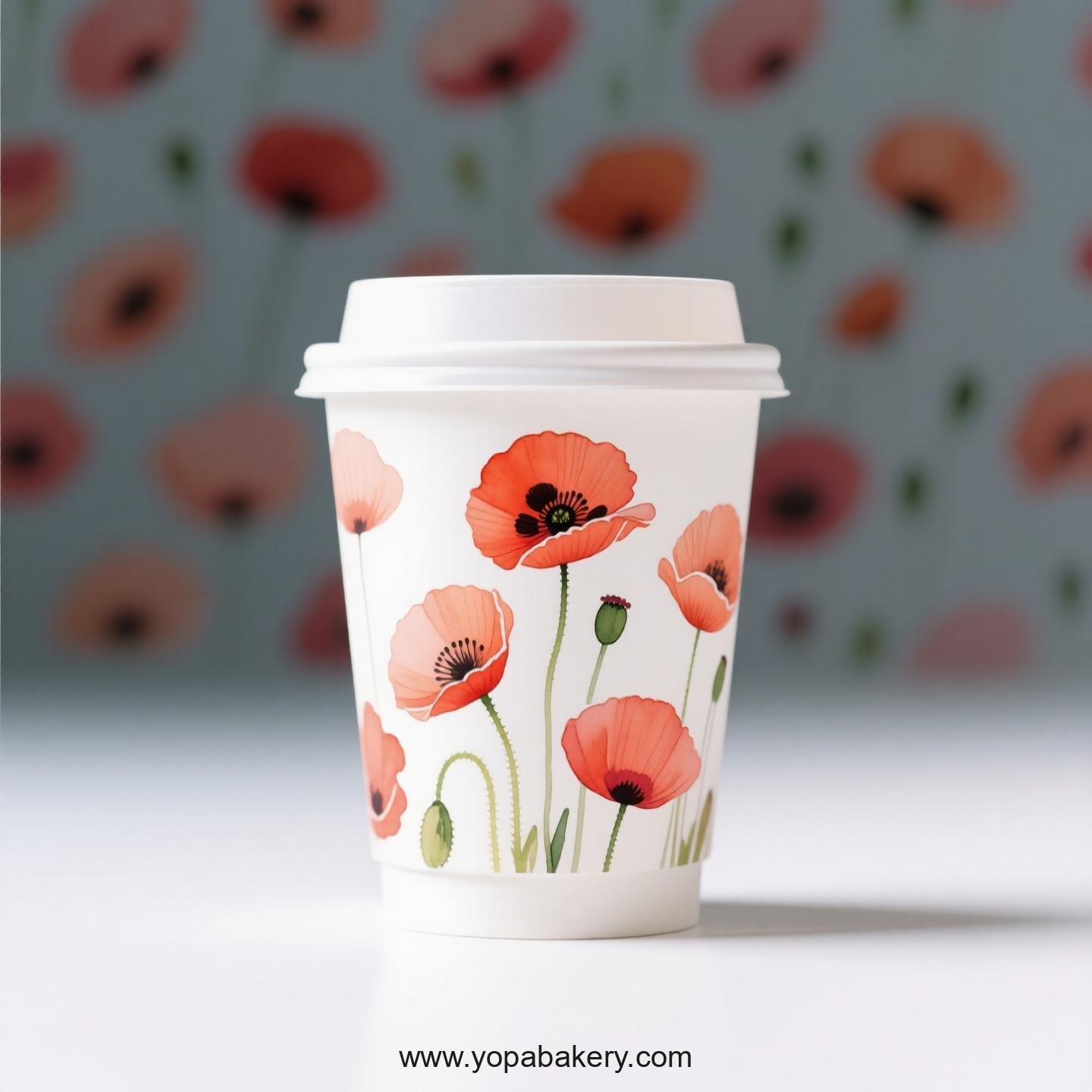 Corn Poppy Design Coffee Paper Cups Factory: Commercial Grade