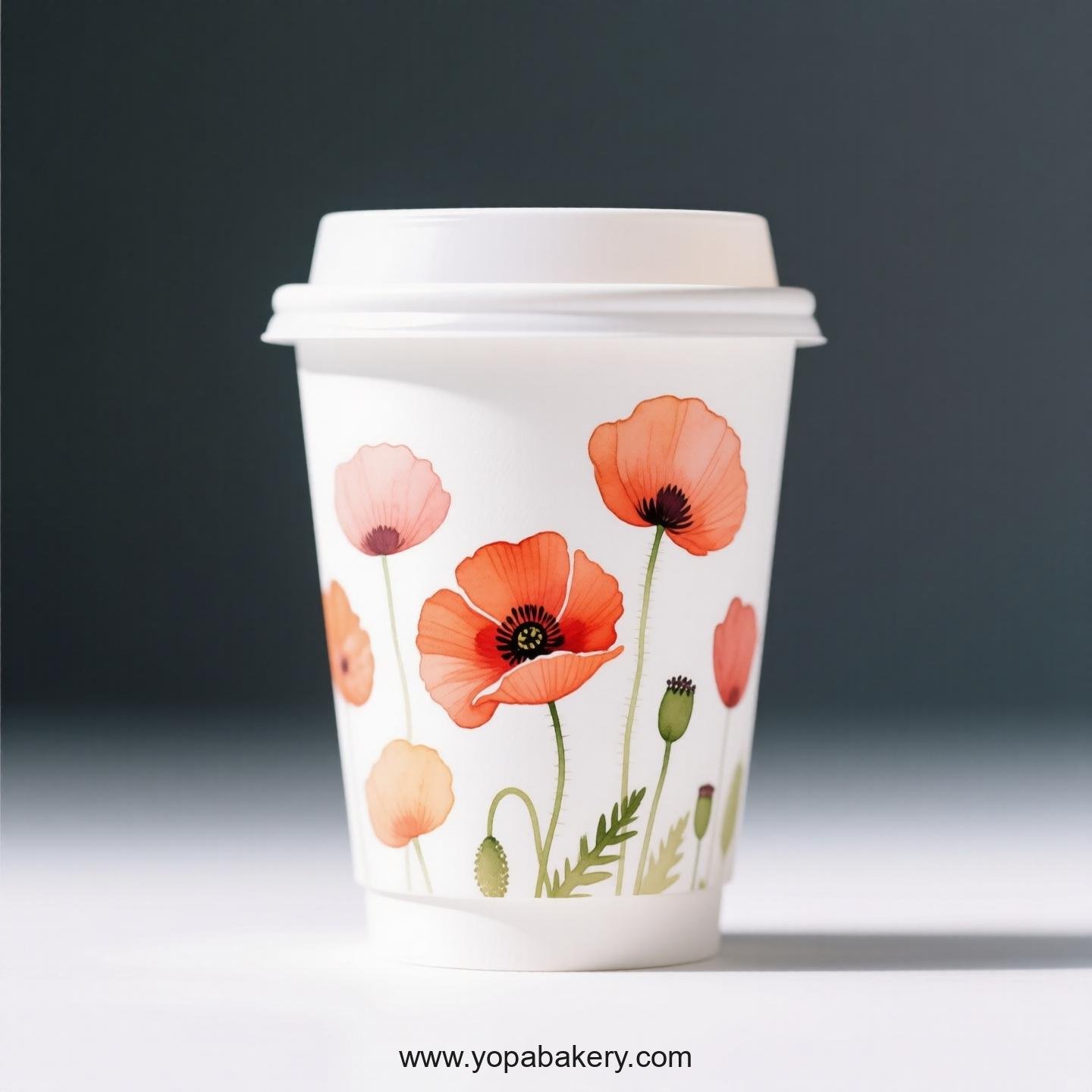 Corn Poppy Design Coffee Paper Cups Factory: Commercial Grade