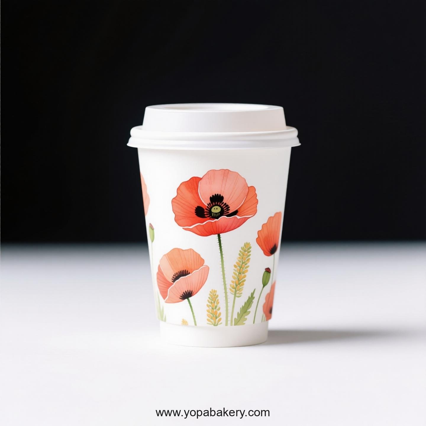 Corn Poppy Design Coffee Paper Cups Factory: Commercial Grade