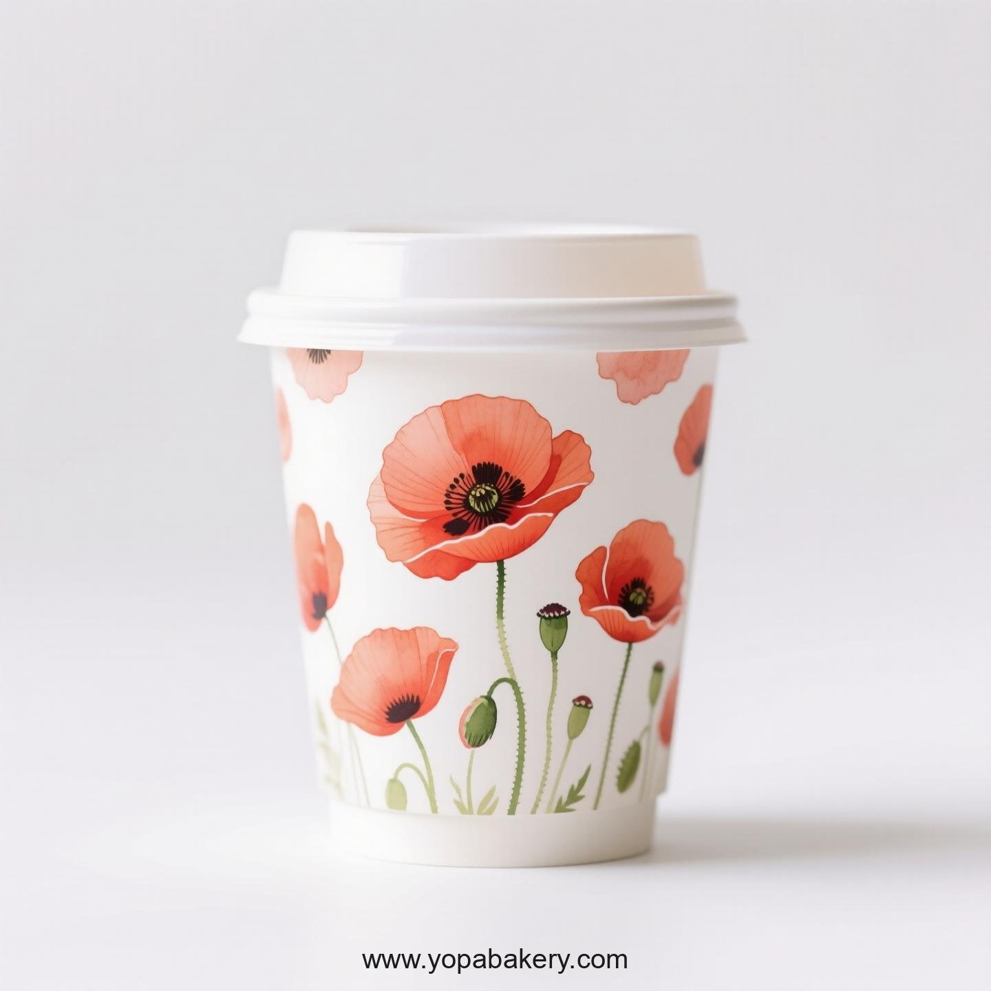 Corn Poppy Design Coffee Paper Cups Factory: Commercial Grade
