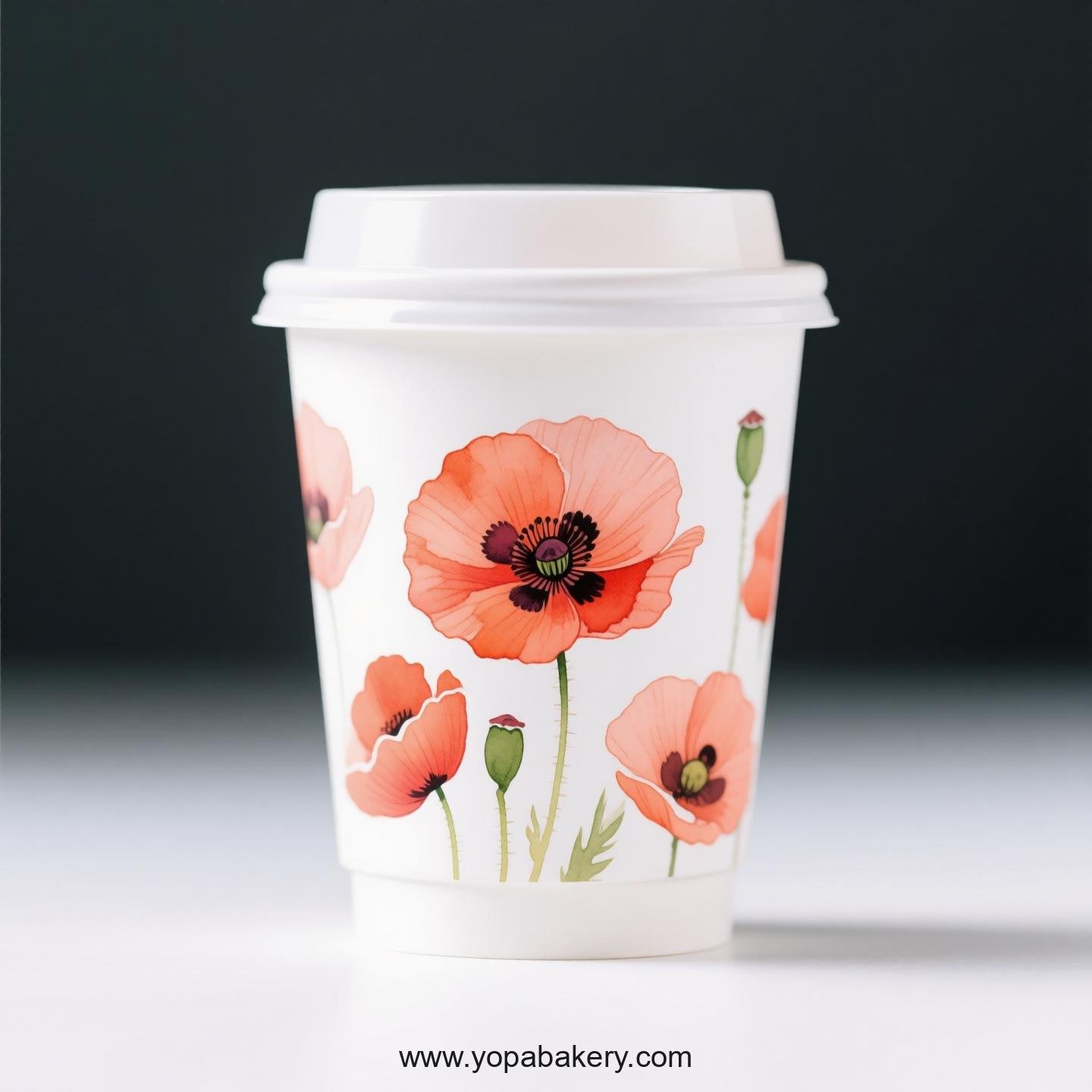 Corn Poppy Design Coffee Paper Cups Factory: Commercial Grade