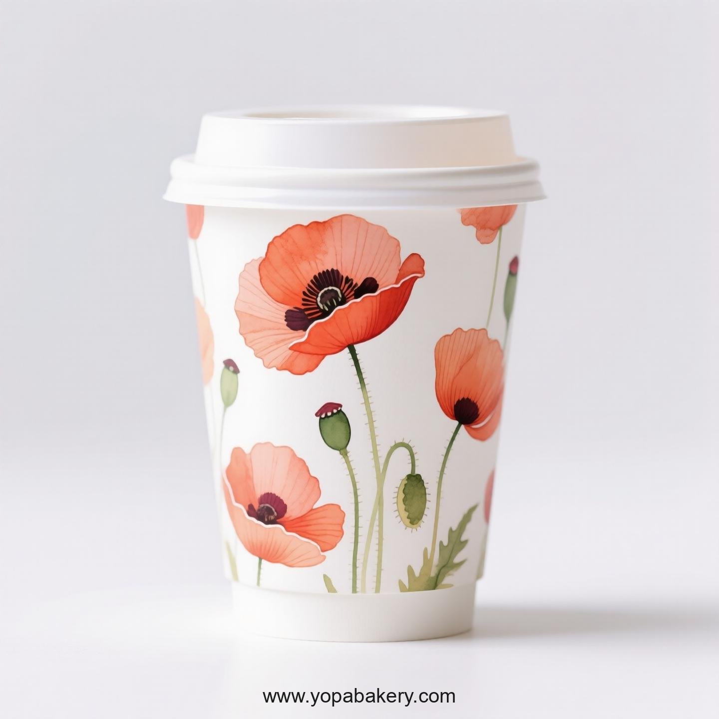 Corn Poppy Design Coffee Paper Cups Factory: Commercial Grade