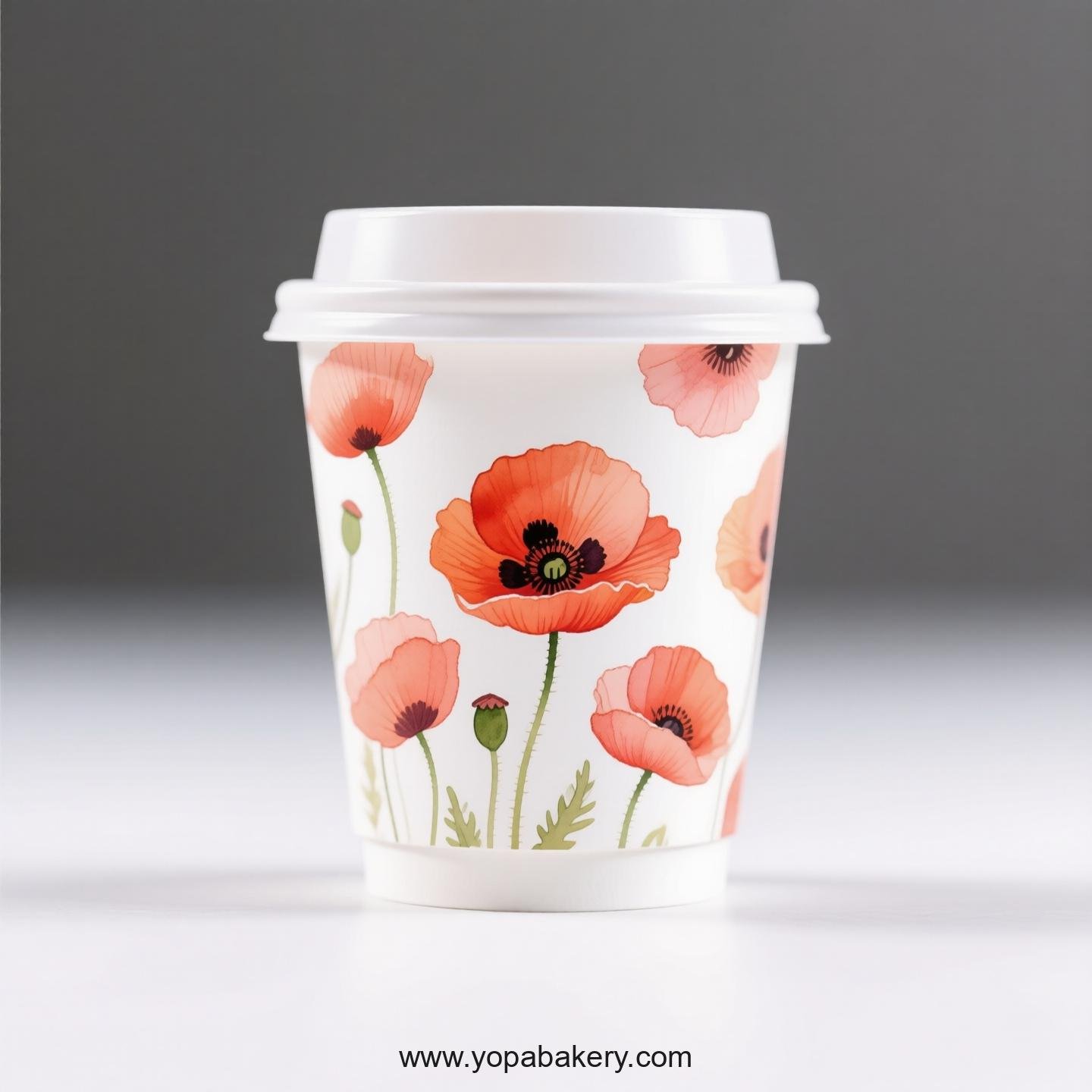 Corn Poppy Design Coffee Paper Cups Factory: Commercial Grade