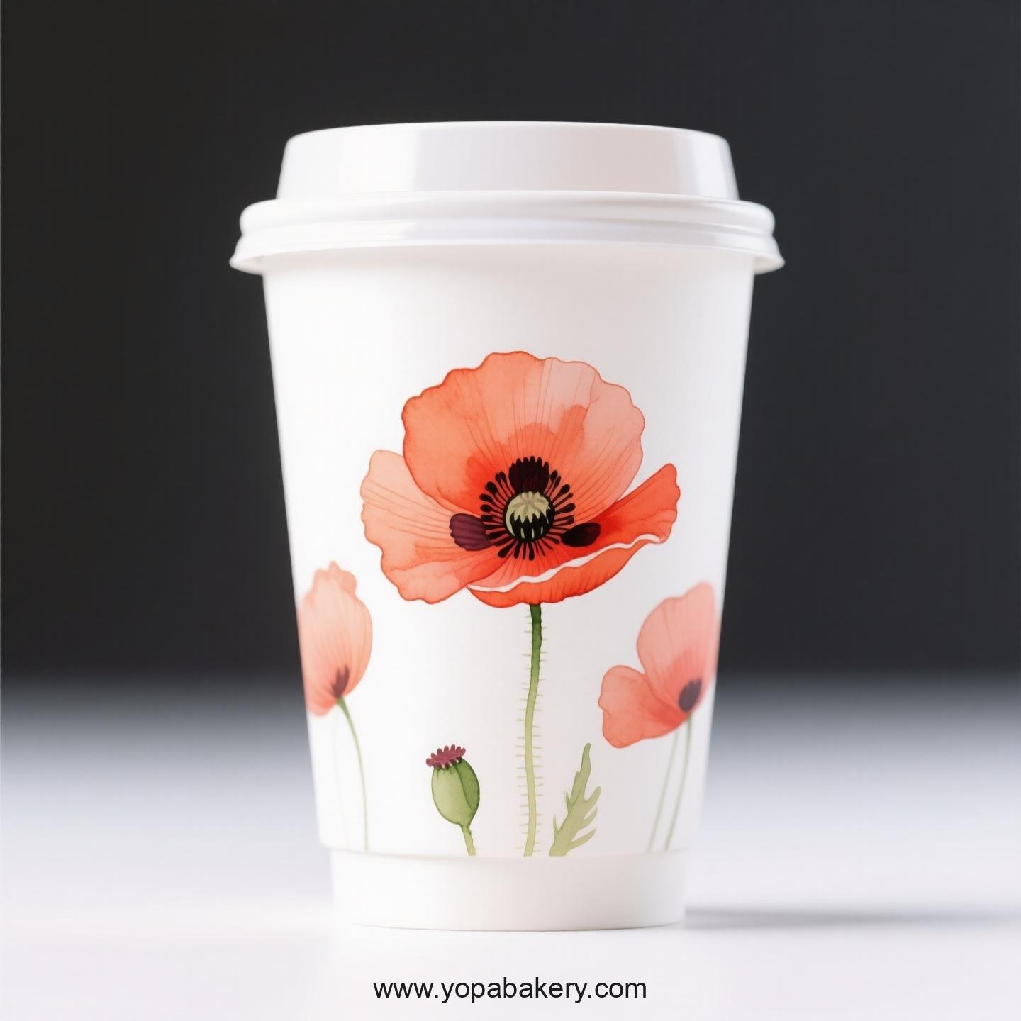 Corn Poppy Design Coffee Paper Cups Factory: Commercial Grade