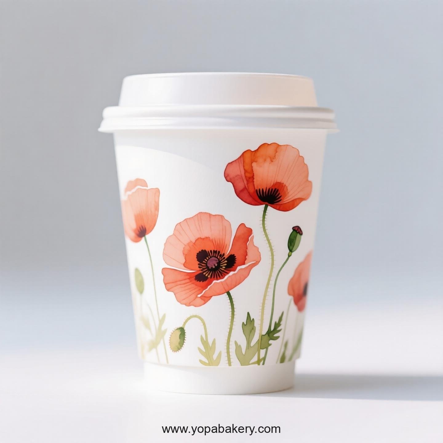 Corn Poppy Design Coffee Paper Cups Factory: Commercial Grade