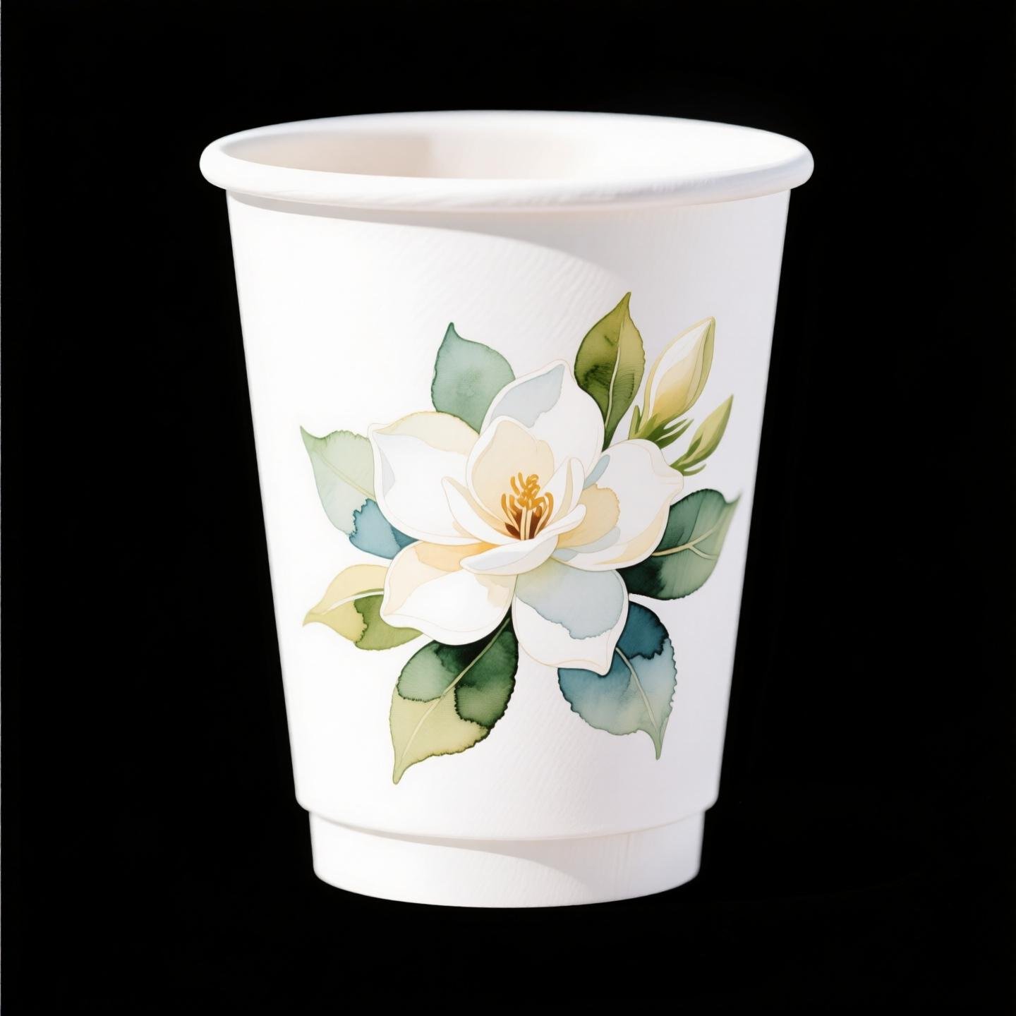 Gardenia Design Coffee Paper Cups Factory: 4-24 oz Custom Logo