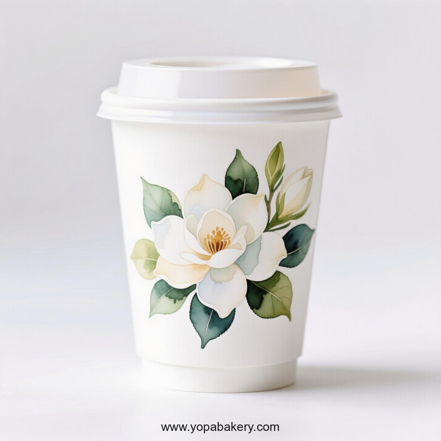 Gardenia Design Coffee Paper Cups Factory: 4-24 oz Custom Logo