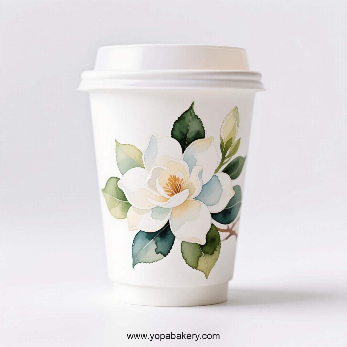 Gardenia Design Coffee Paper Cups Factory: 4-24 oz Custom Logo