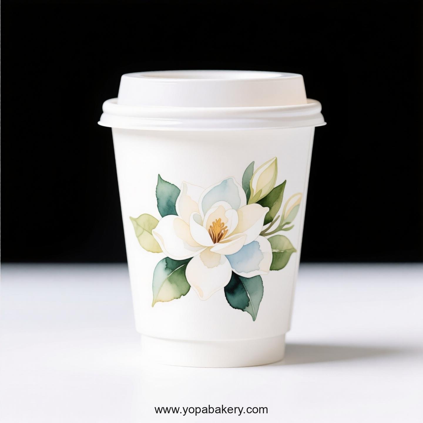 Gardenia Design Coffee Paper Cups Factory: 4-24 oz Custom Logo