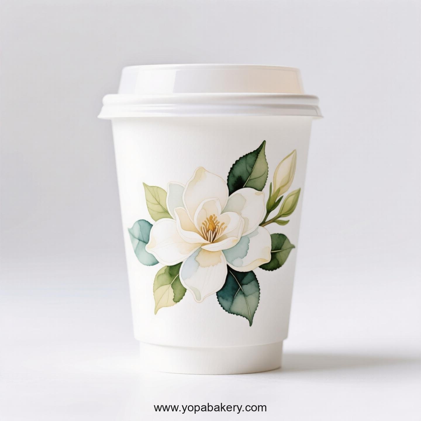 Gardenia Design Coffee Paper Cups Factory: 4-24 oz Custom Logo