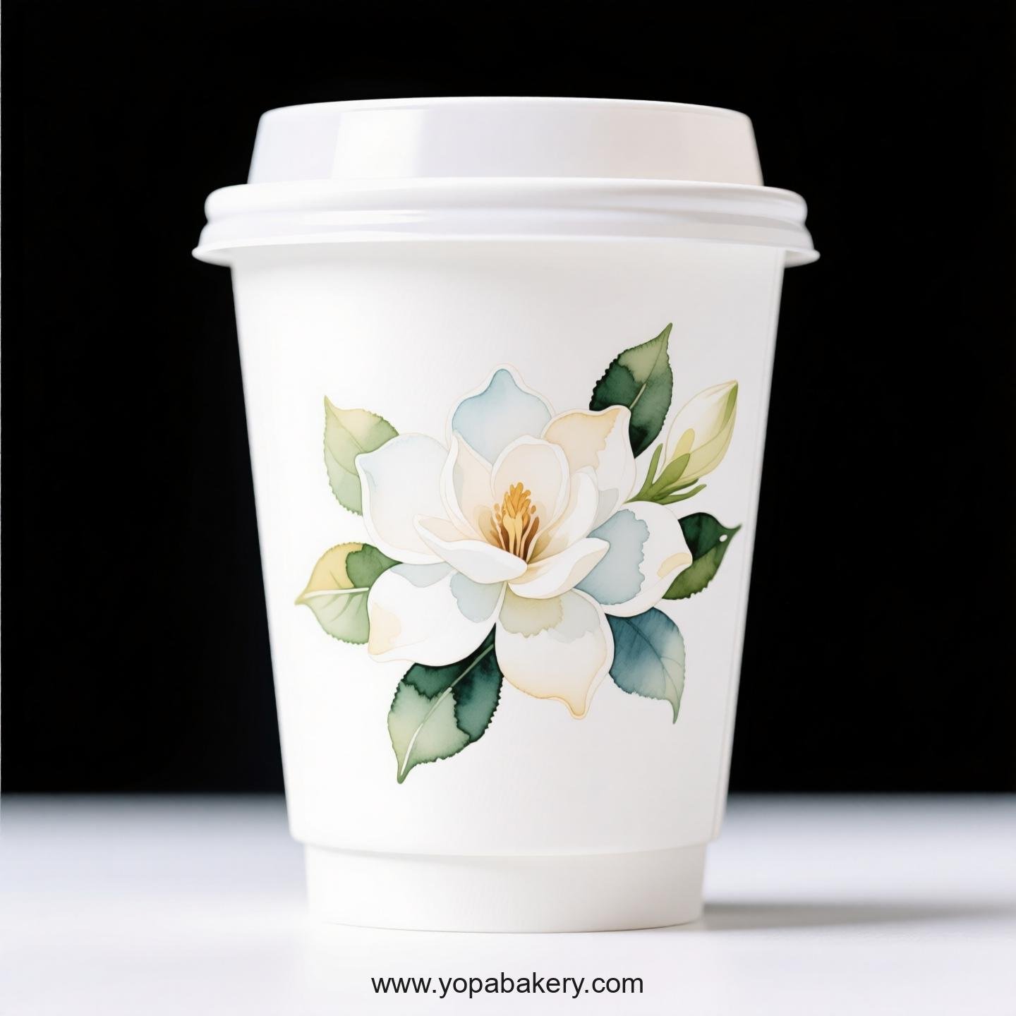 Gardenia Design Coffee Paper Cups Factory: 4-24 oz Custom Logo