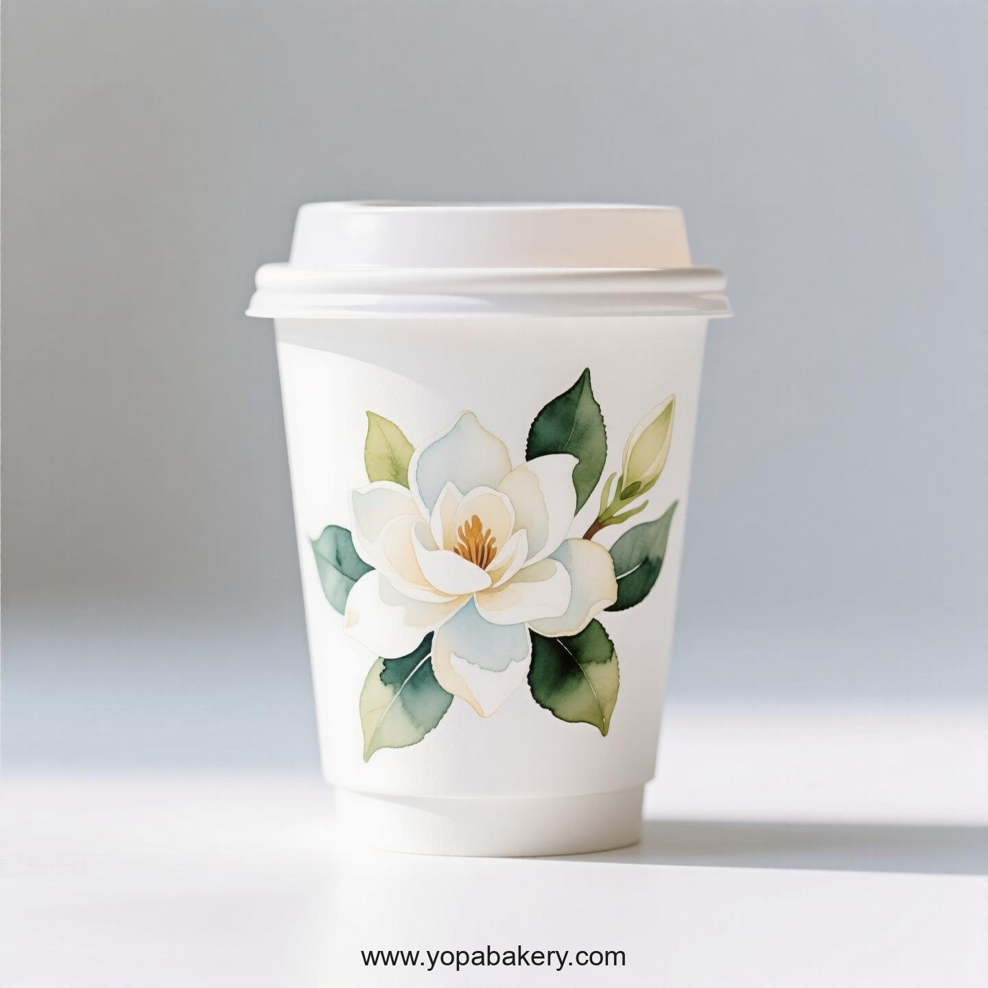 Gardenia Design Coffee Paper Cups Factory: 4-24 oz Custom Logo