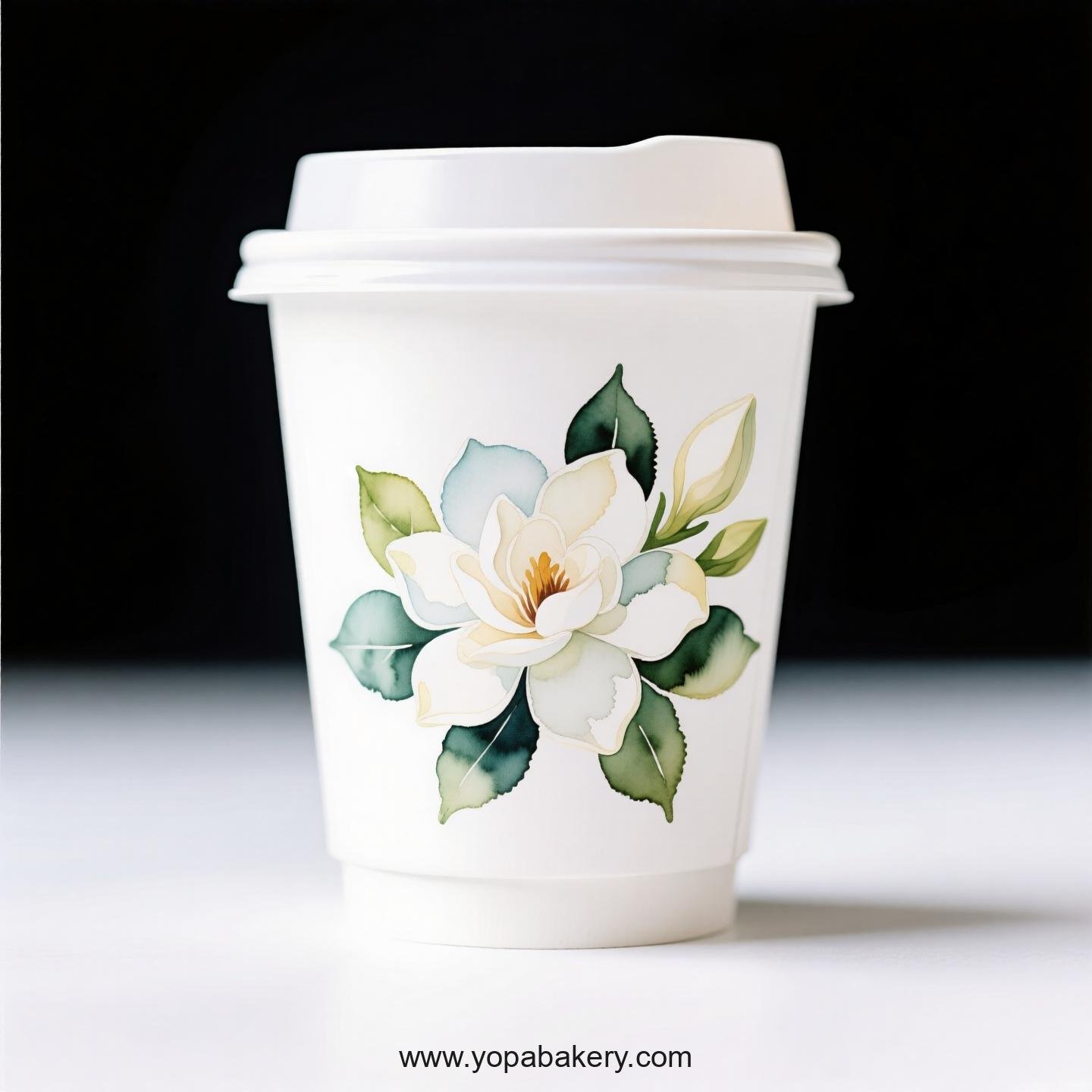 Gardenia Design Coffee Paper Cups Factory: 4-24 oz Custom Logo