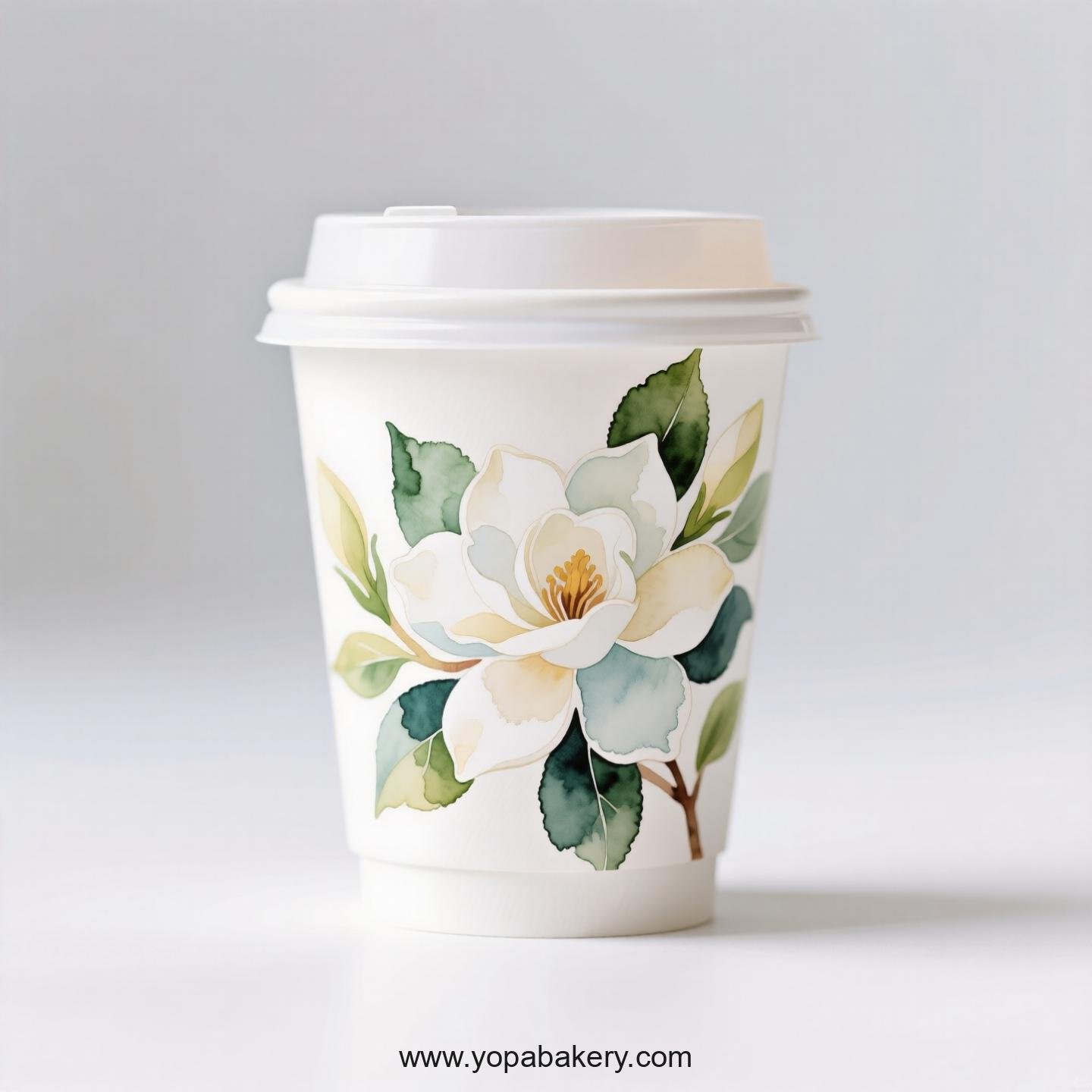 Gardenia Design Coffee Paper Cups Factory: 4-24 oz Custom Logo