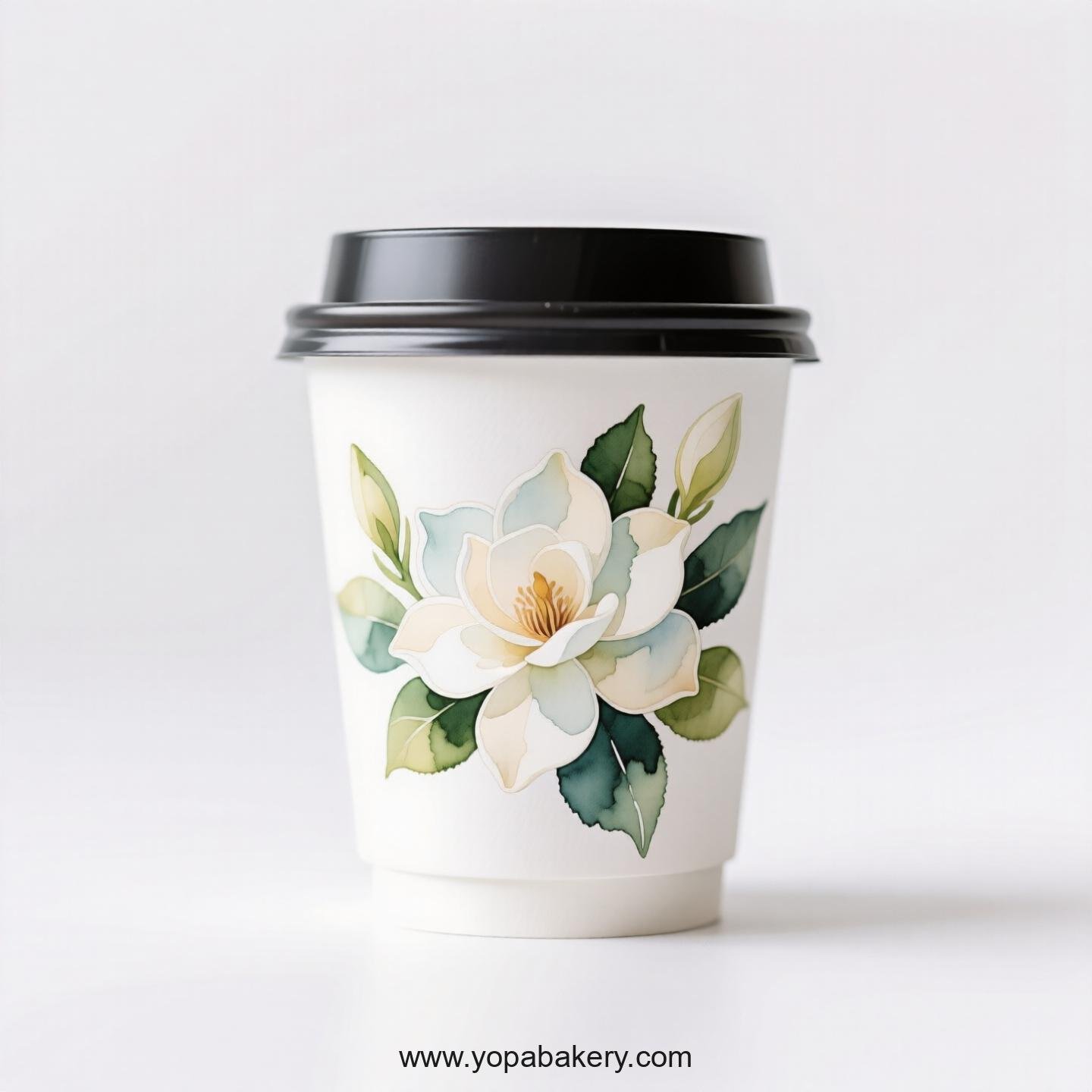 Gardenia Design Coffee Paper Cups Factory: 4-24 oz Custom Logo