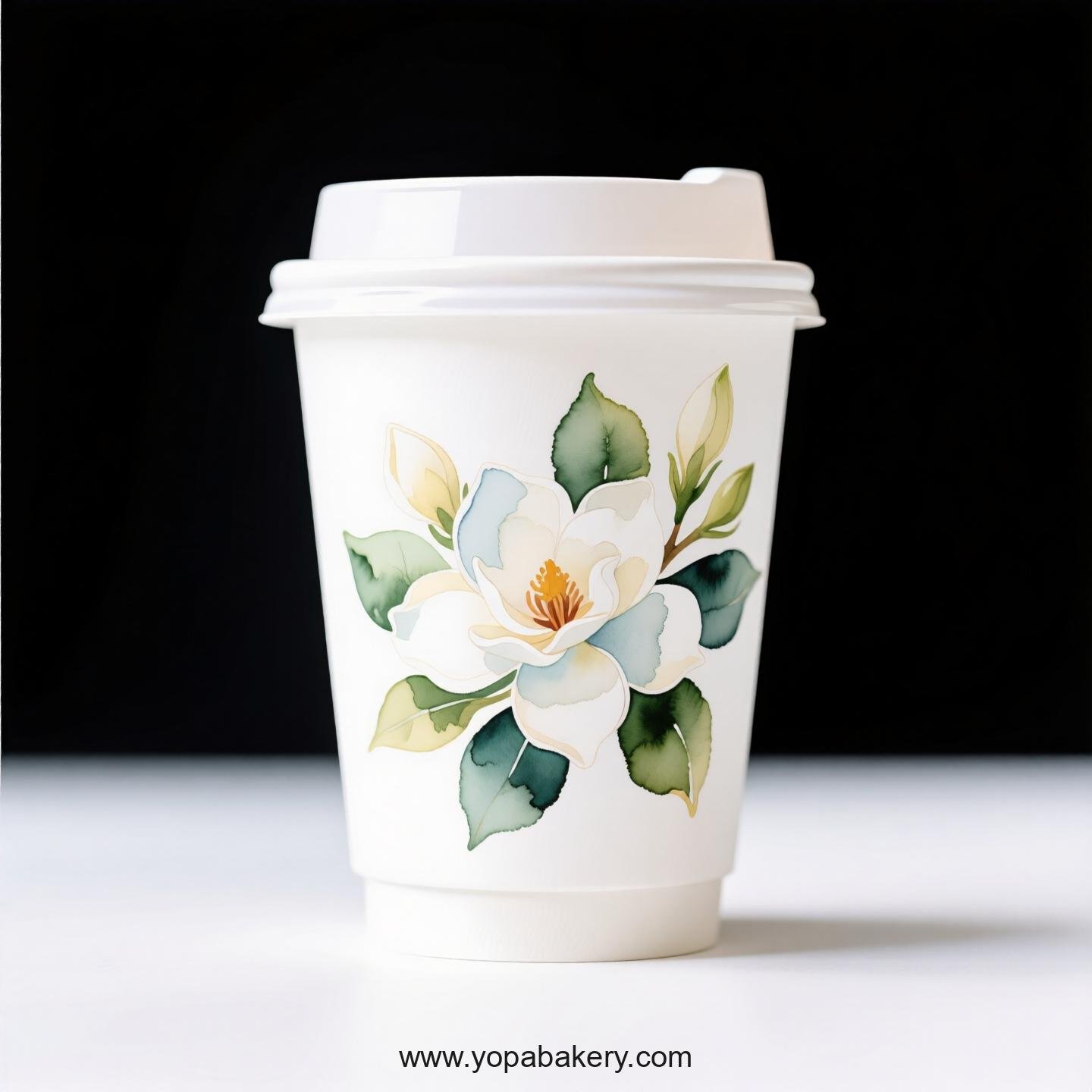 Gardenia Design Coffee Paper Cups Factory: 4-24 oz Custom Logo