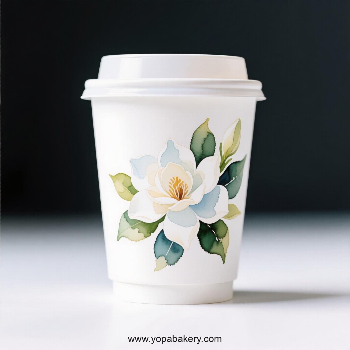 Gardenia Design Coffee Paper Cups Factory: 4-24 oz Custom Logo