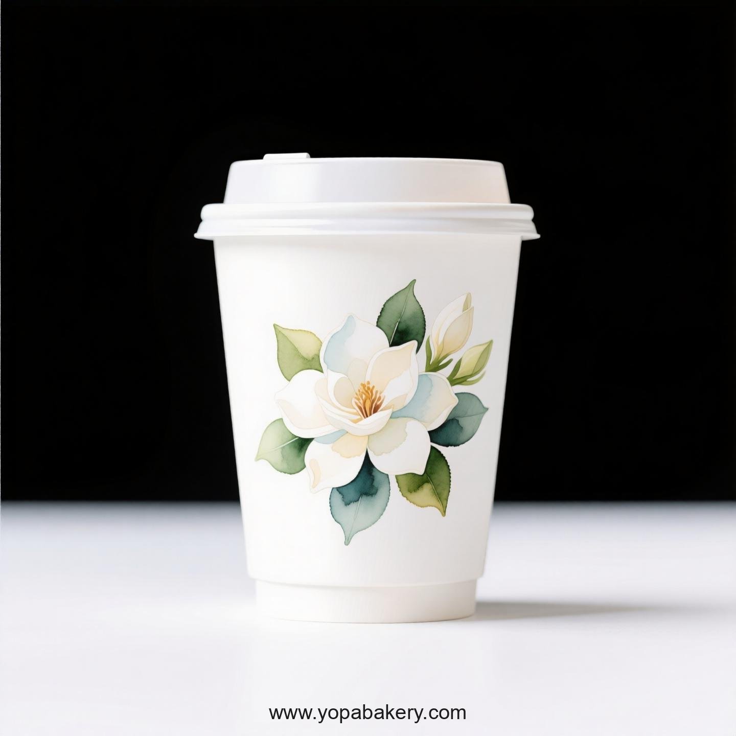 Gardenia Design Coffee Paper Cups Factory: 4-24 oz Custom Logo