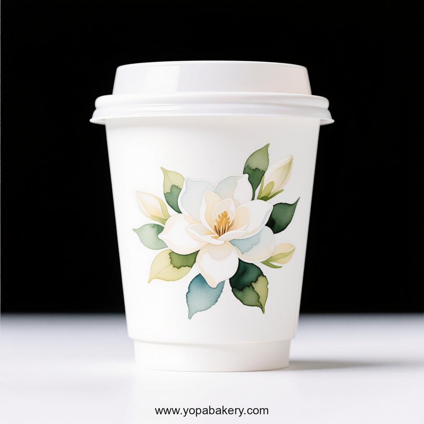 Gardenia Design Coffee Paper Cups Factory: 4-24 oz Custom Logo
