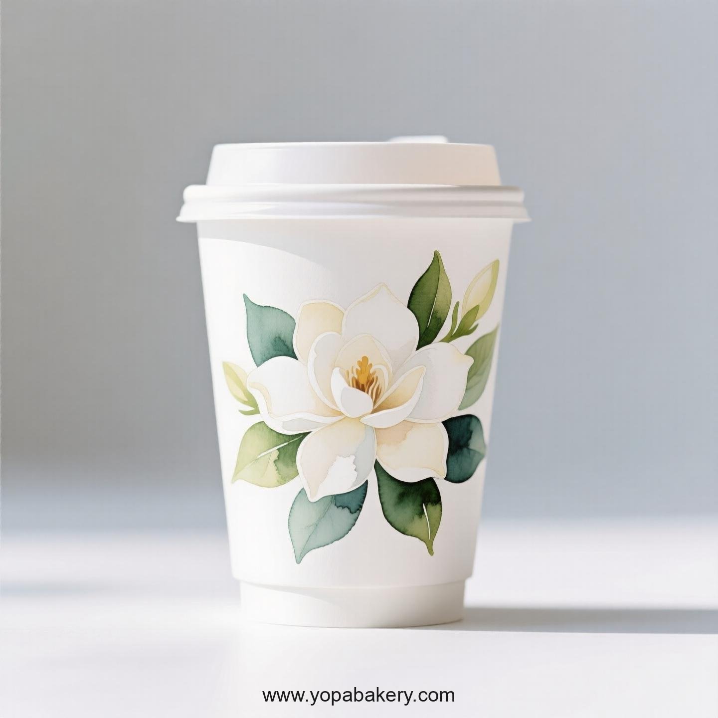 Gardenia Design Coffee Paper Cups Factory: 4-24 oz Custom Logo