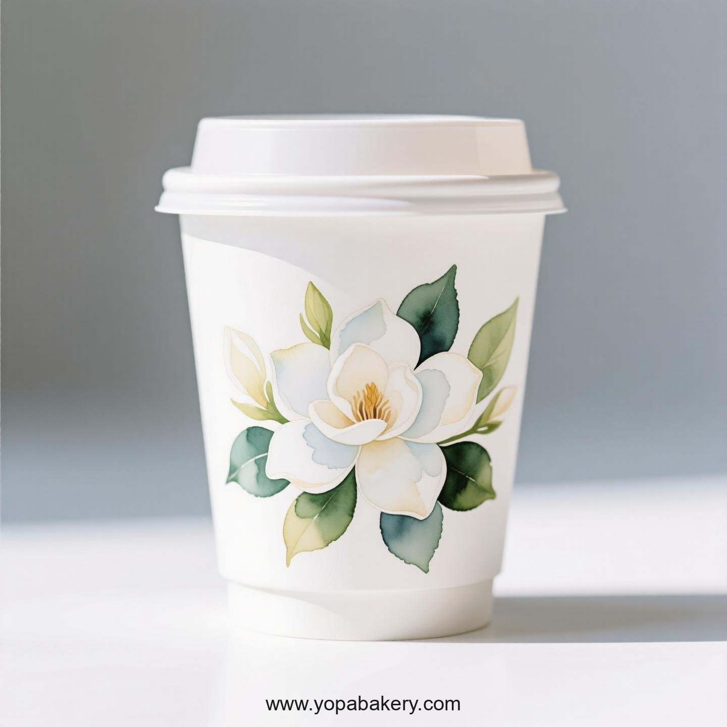 Gardenia Design Coffee Paper Cups Factory: 4-24 oz Custom Logo