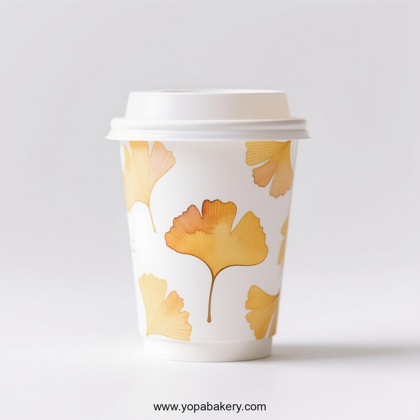 Ginkgo Design Coffee Paper Cups Factory: 100% Biodegradable Material