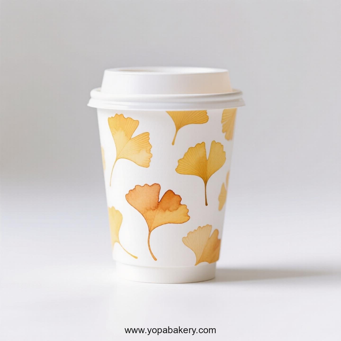 Ginkgo Design Coffee Paper Cups Factory: 100% Biodegradable Material