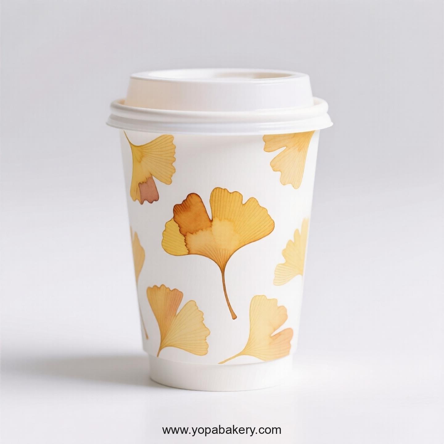 Ginkgo Design Coffee Paper Cups Factory: 100% Biodegradable Material Ginkgo Design Coffee Paper Cups Factory: 100% Biodegradable Material
