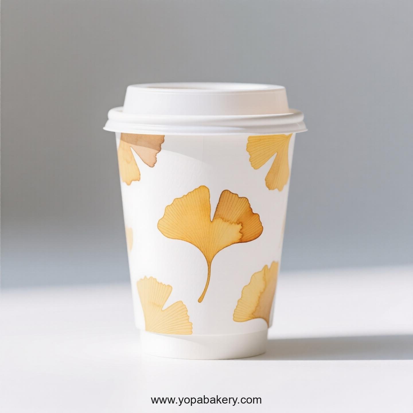 Ginkgo Design Coffee Paper Cups Factory: 100% Biodegradable Material