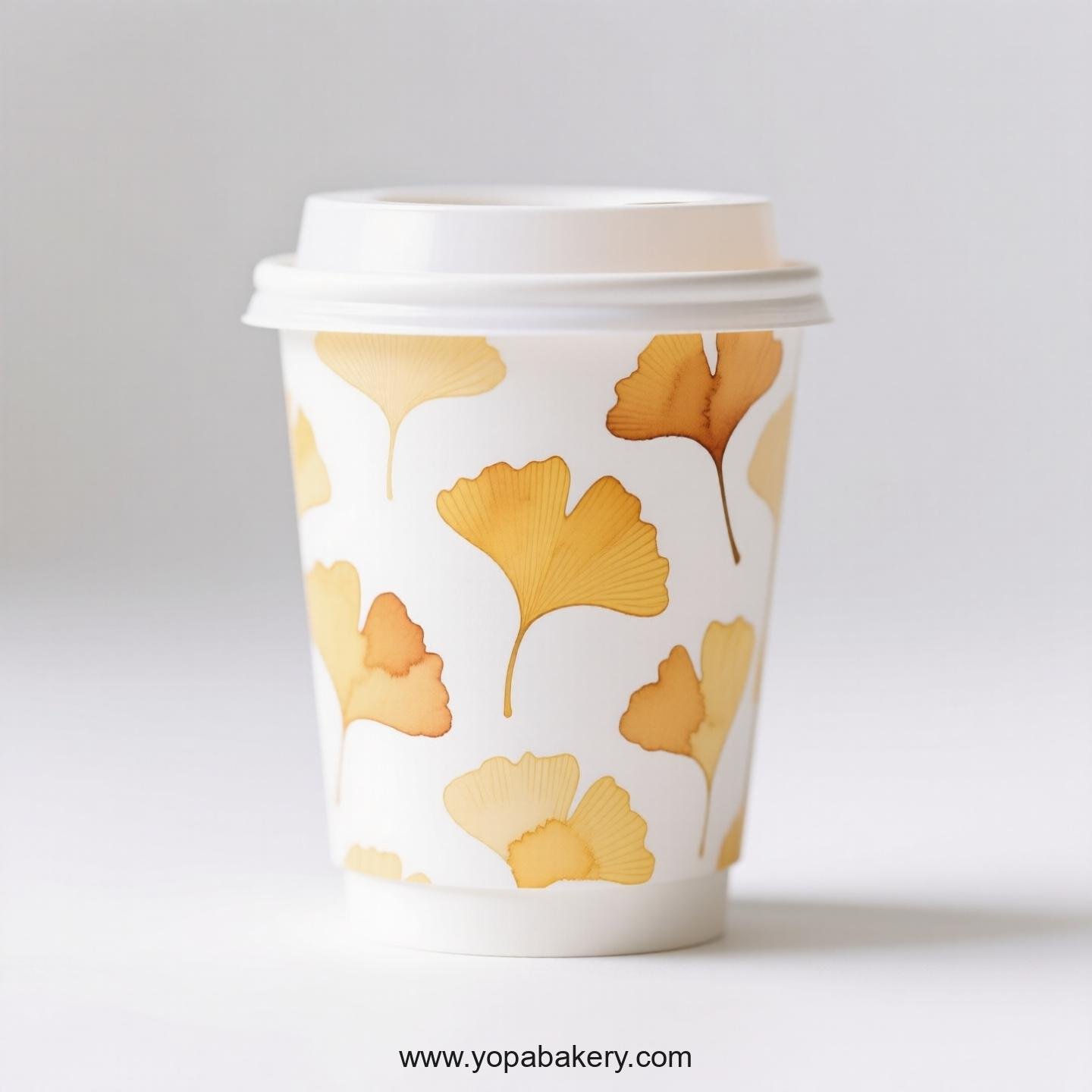 Ginkgo Design Coffee Paper Cups Factory: 100% Biodegradable Material