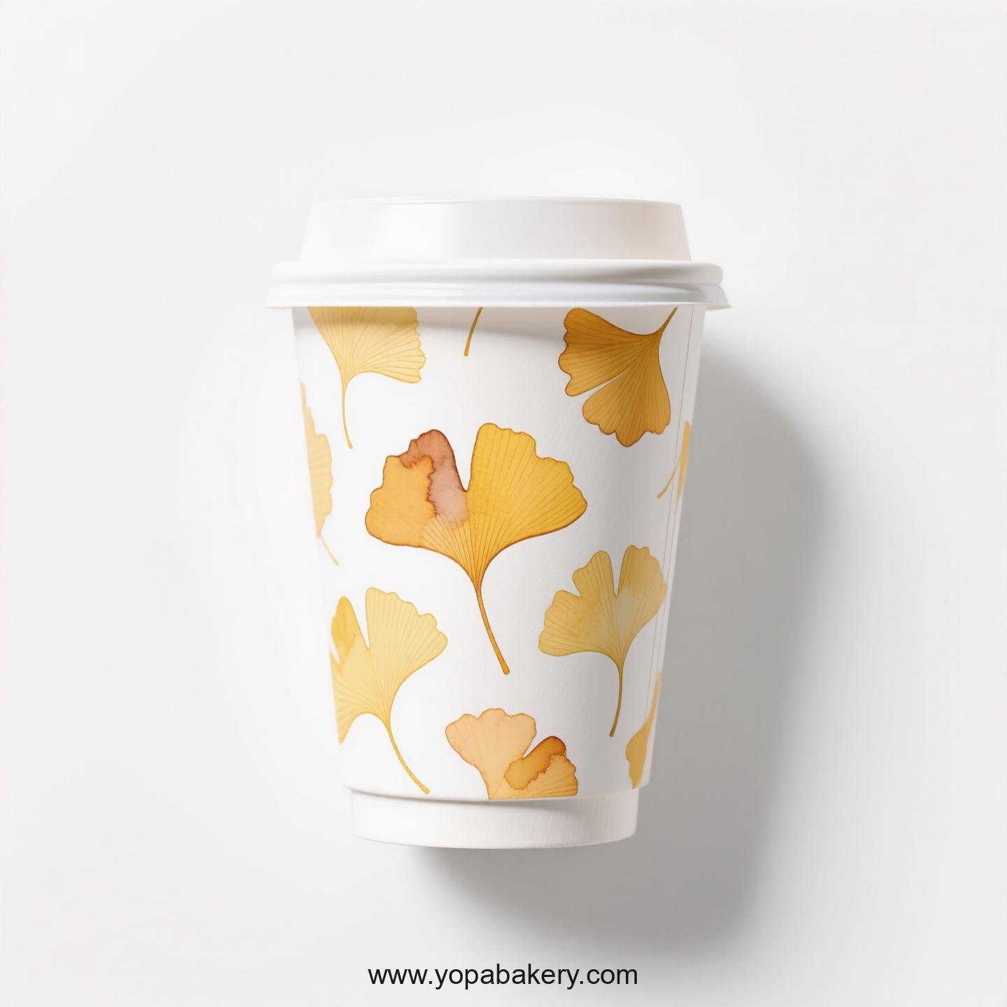 Ginkgo Design Coffee Paper Cups Factory: 100% Biodegradable Material