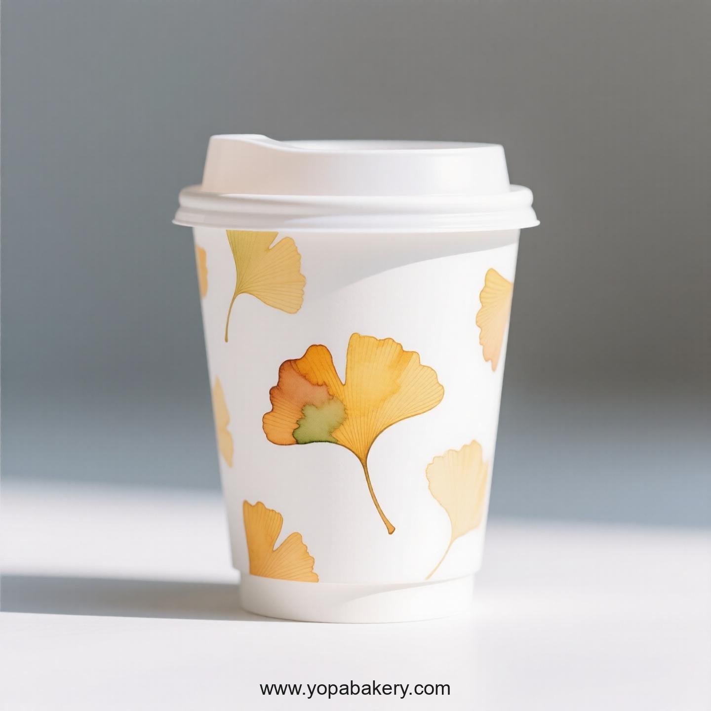 Ginkgo Design Coffee Paper Cups Factory: 100% Biodegradable Material