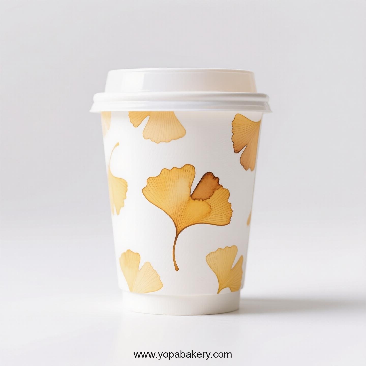 Ginkgo Design Coffee Paper Cups Factory: 100% Biodegradable Material