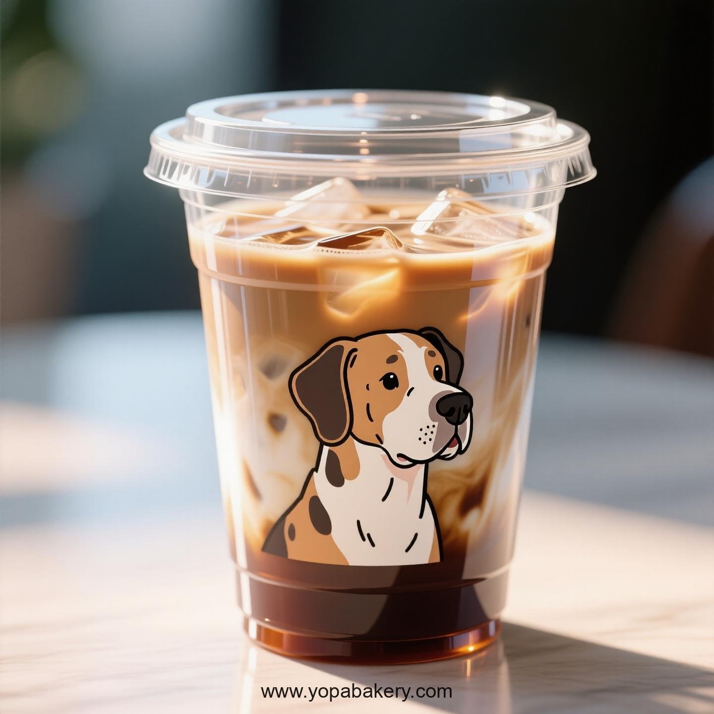 Great Dane Dog Themed Clear Plastic Cups - Disposable PP & PET Coffee Cups with Lids